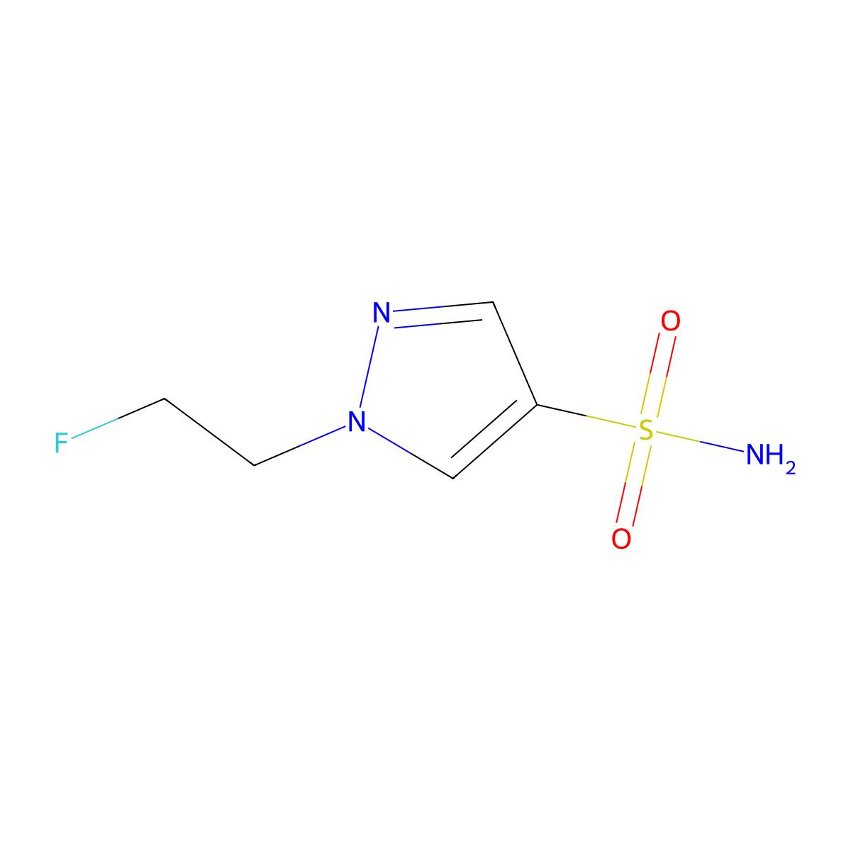 1-(2-fluoroethyl)-1H-pyrazole-4-sulfonamide molecular structure, CAS 1521702-65-7