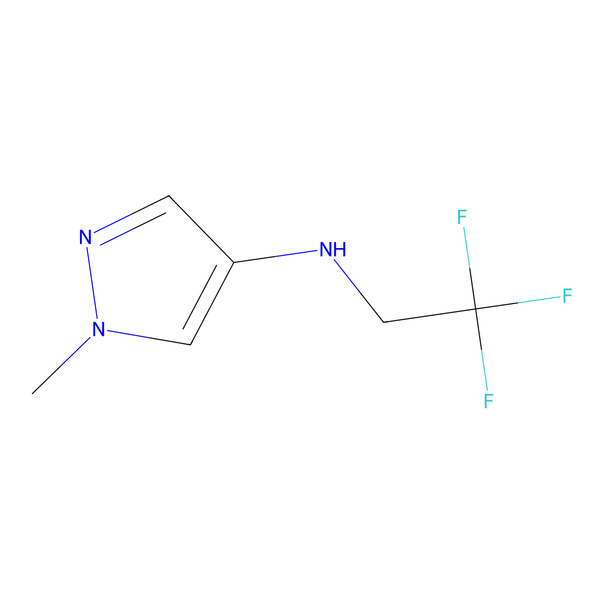 1-methyl-N-(2,2,2-trifluoroethyl)-1H-pyrazol-4-amine molecular structure, CAS 1521705-45-2