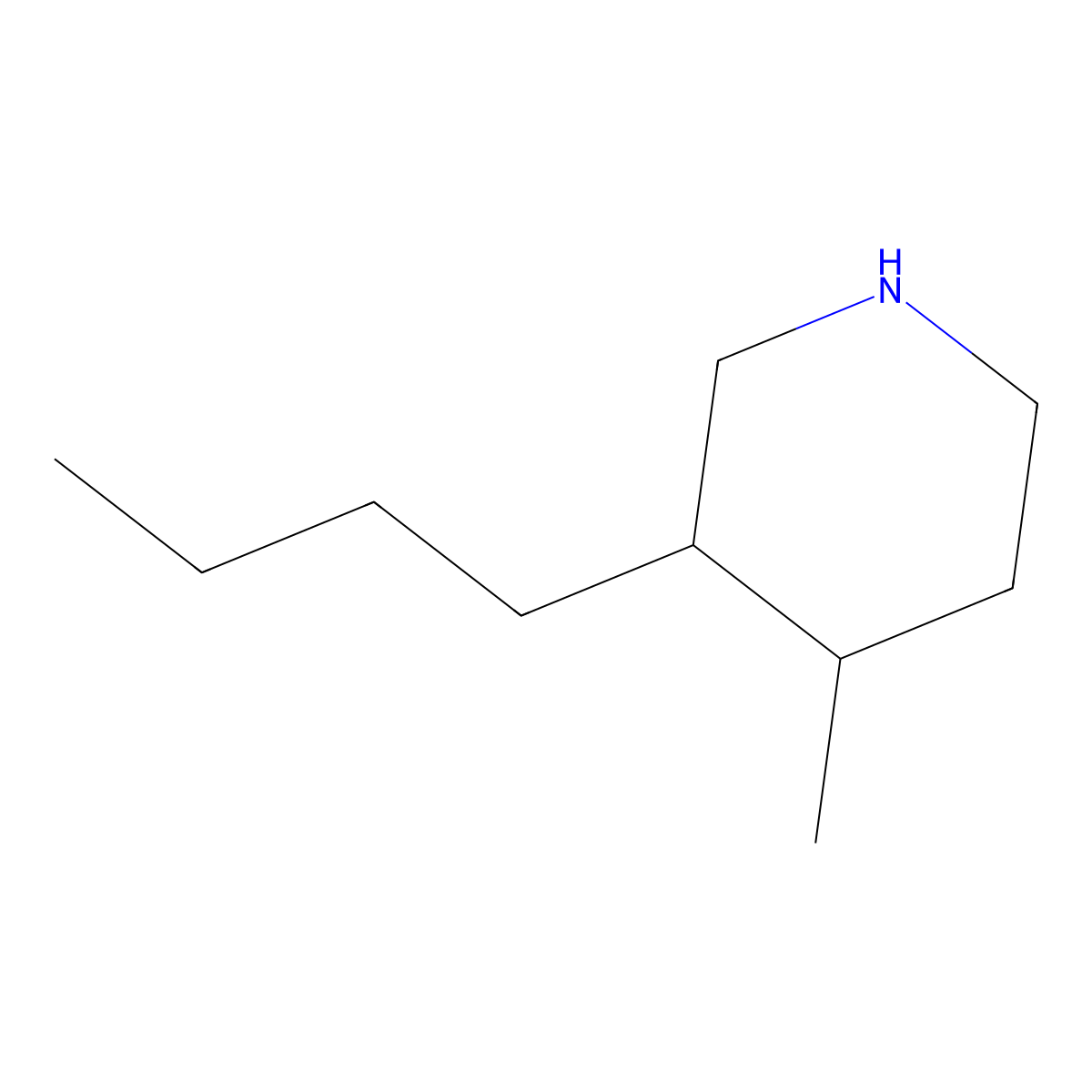 3-Butyl-4-methylpiperidine molecular structure, CAS 1521726-37-3