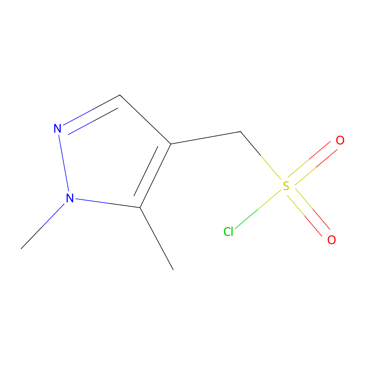 (1,5-Dimethyl-1H-pyrazol-4-yl)methanesulfonyl chloride molecular structure, CAS 1521729-69-0