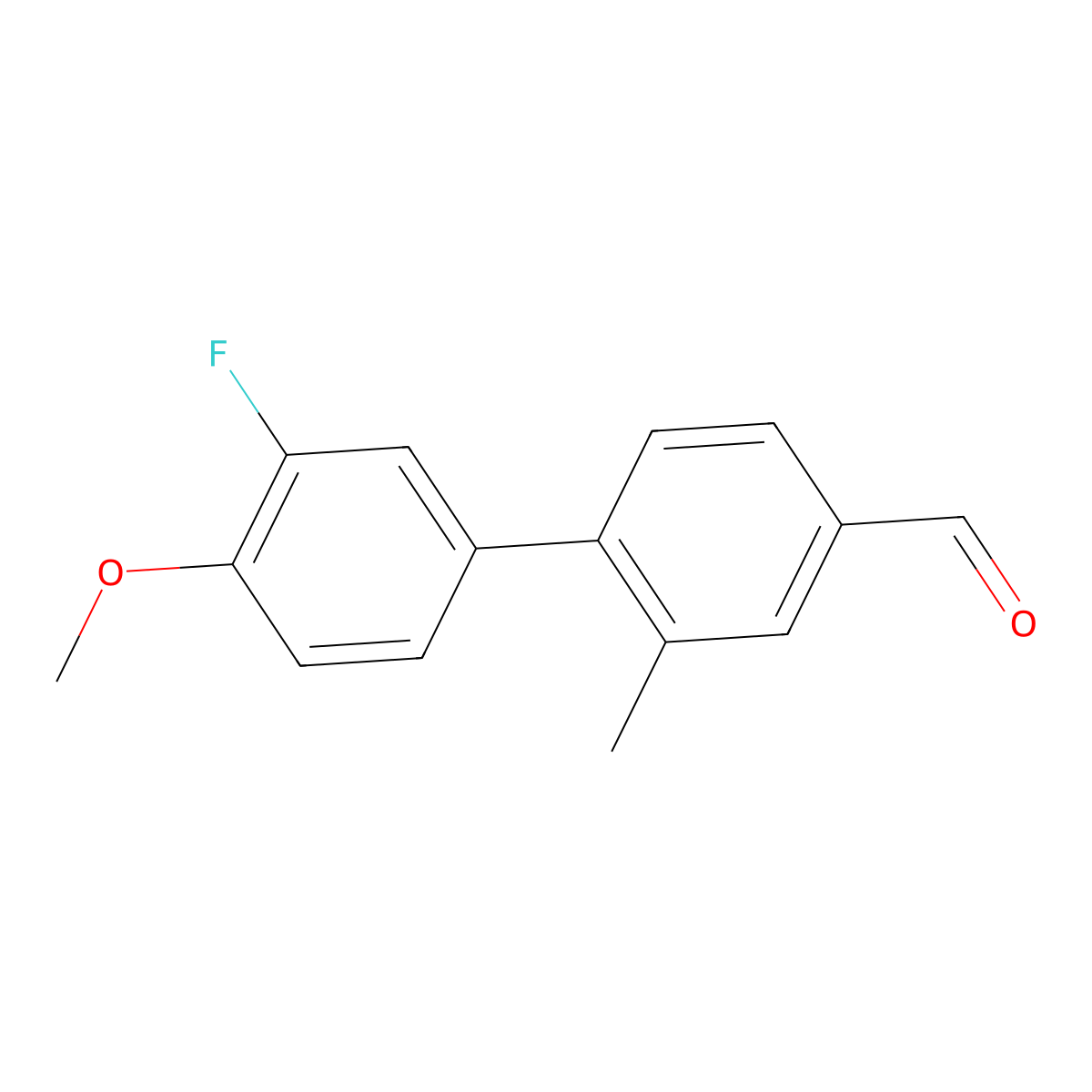4-(3-Fluoro-4-methoxyphenyl)-3-methylbenzaldehyde molecular structure, CAS 1521743-81-6