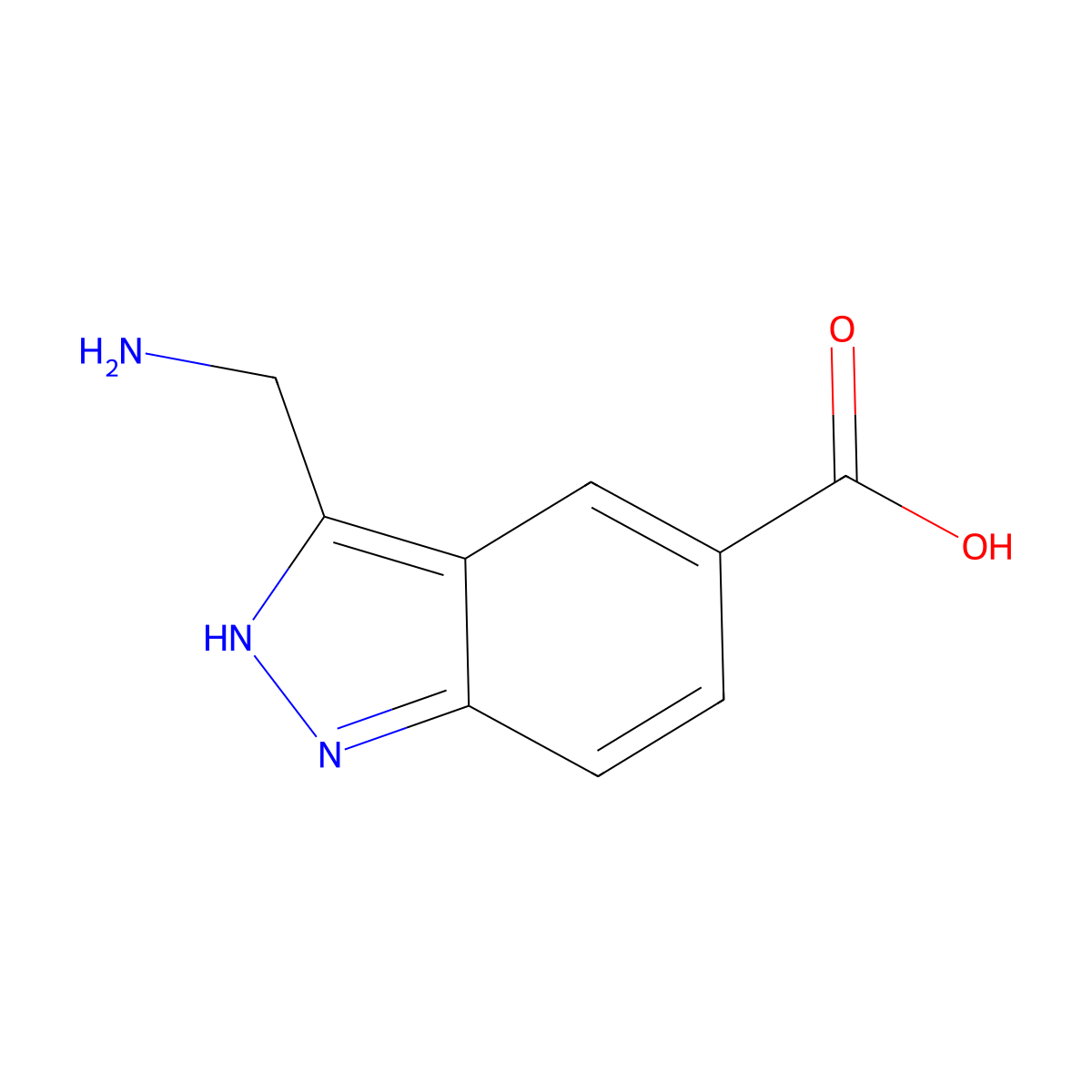 3-(Aminomethyl)-1H-indazole-5-carboxylic acid molecular structure, CAS 1521750-25-3