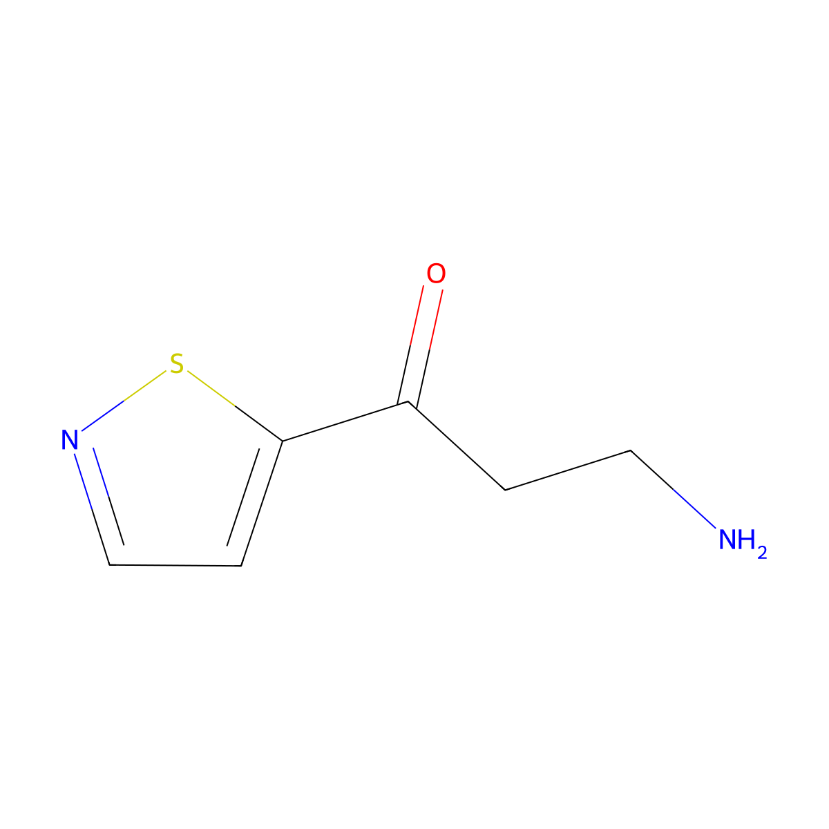 3-Amino-1-(1,2-thiazol-5-yl)propan-1-one molecular structure, CAS 1521763-07-4