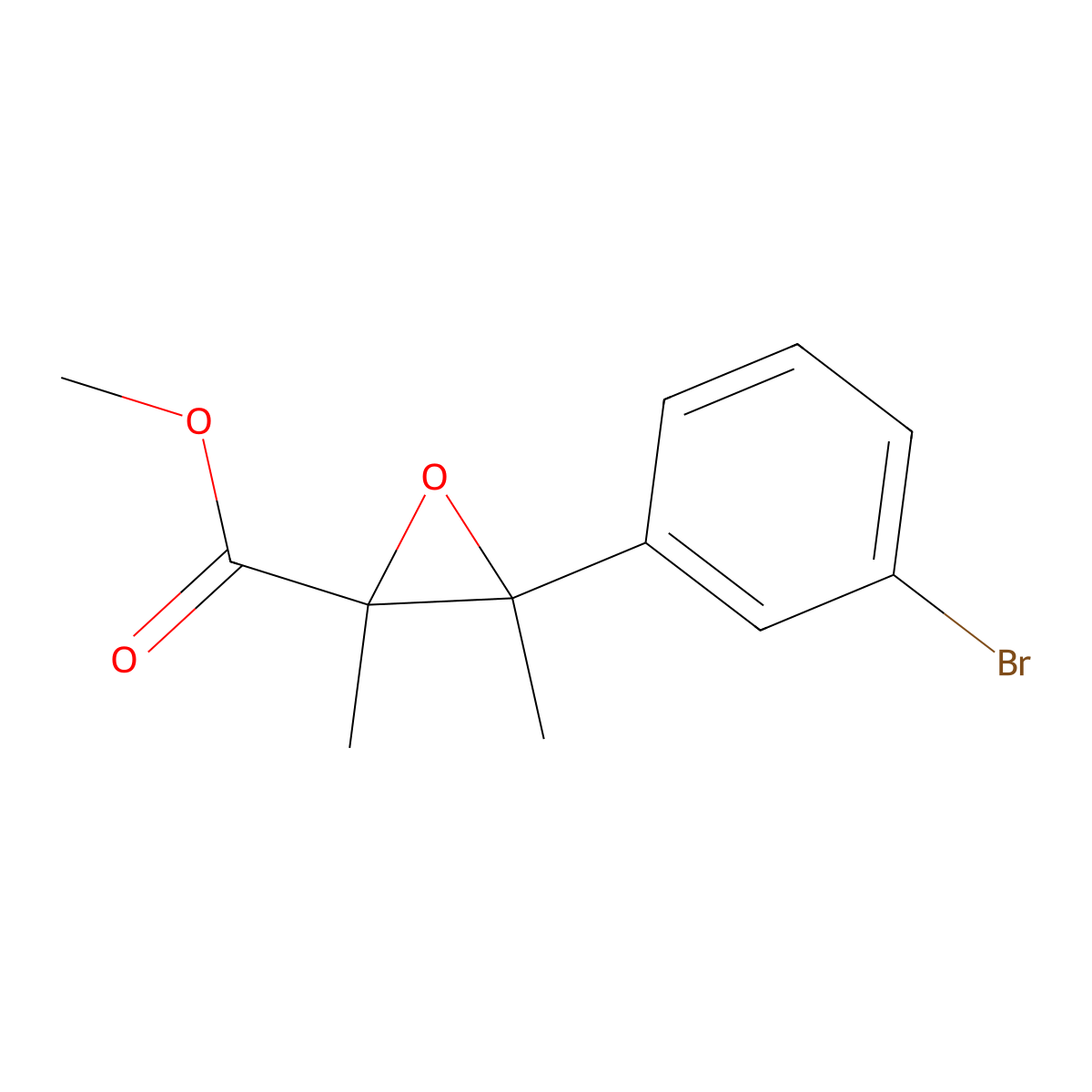 Methyl 3-(3-bromophenyl)-2,3-dimethyloxirane-2-carboxylate molecular structure, CAS 1521764-14-6