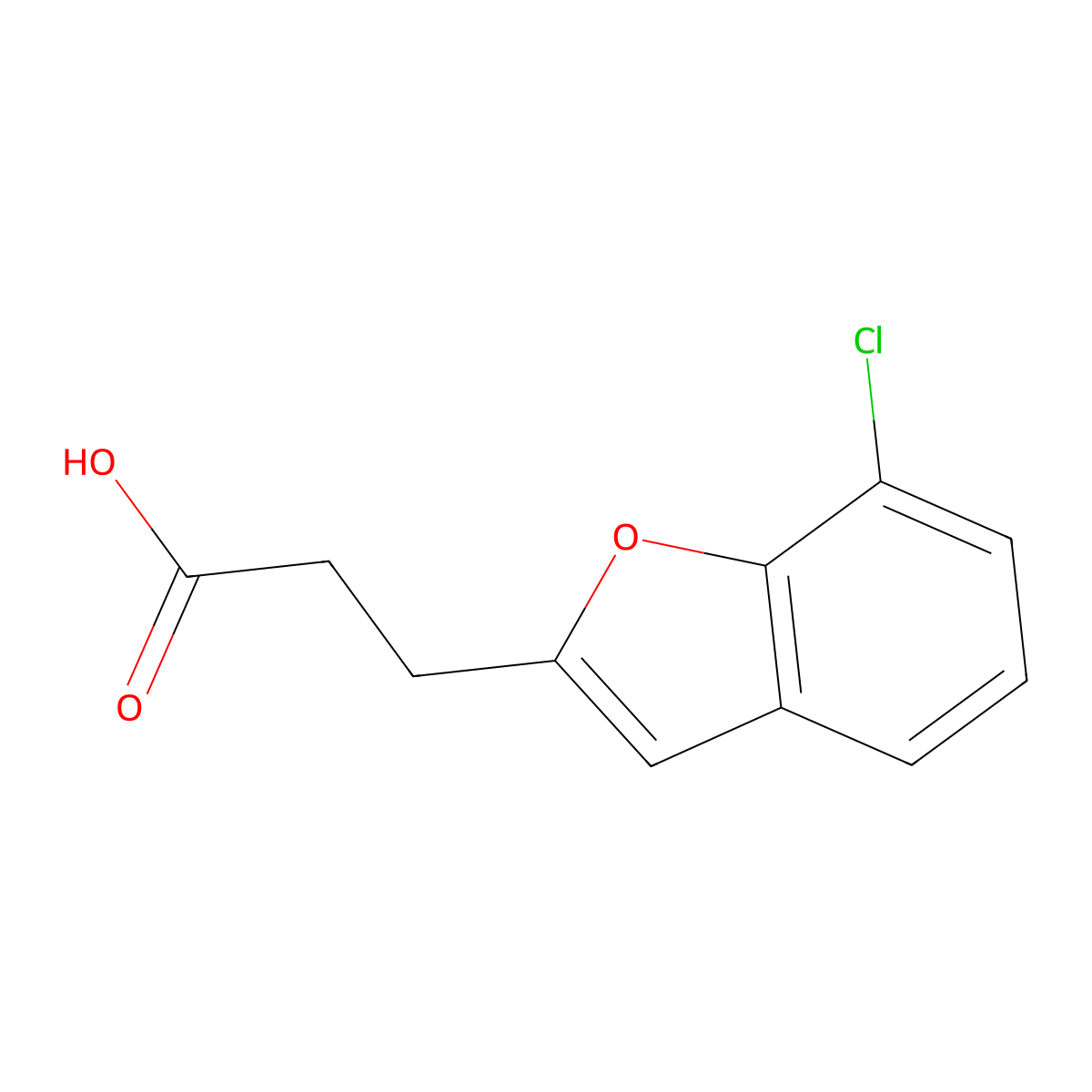 3-(7-Chloro-1-benzofuran-2-yl)propanoic acid molecular structure, CAS 1521782-82-0