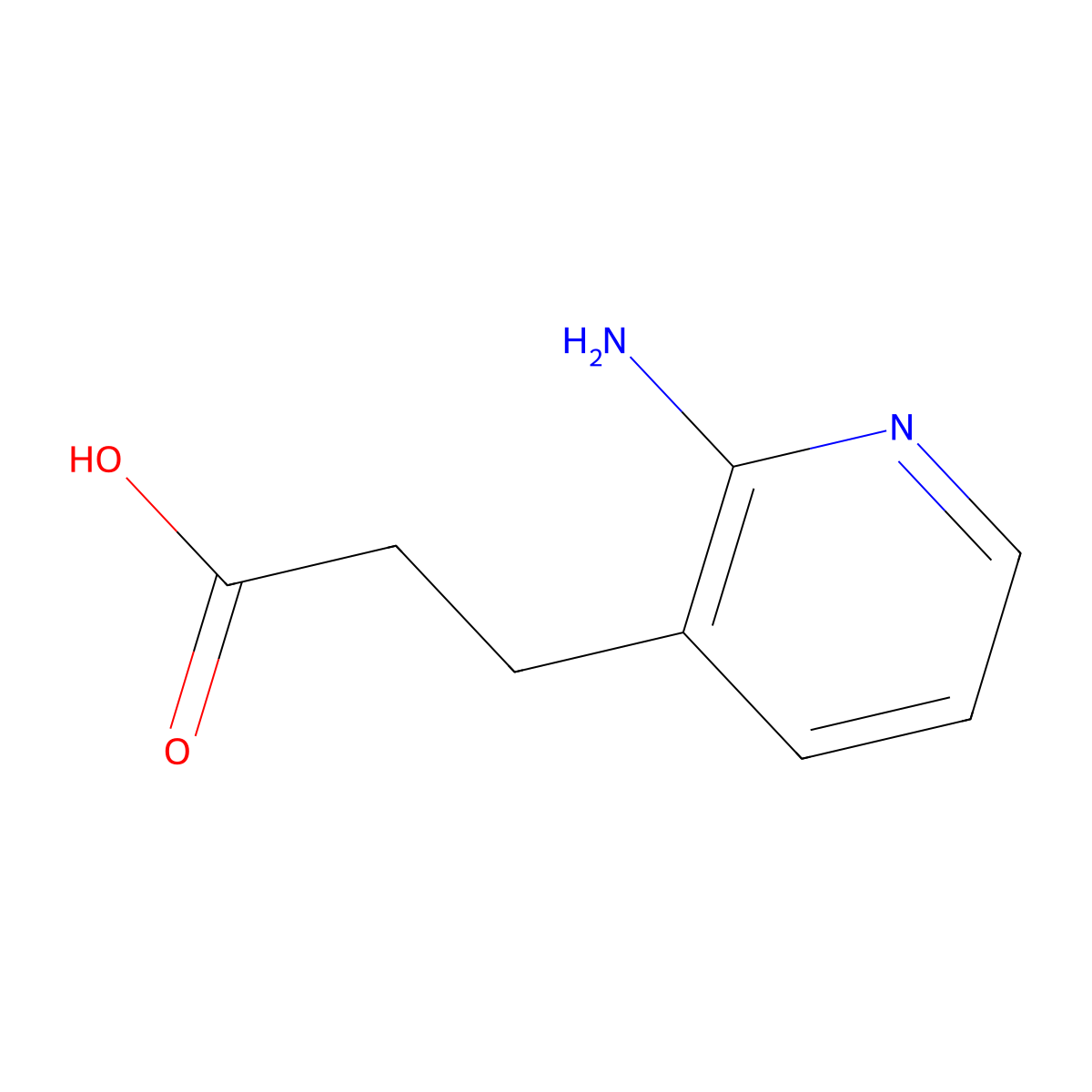 3-(2-Aminopyridin-3-yl)propanoic acid molecular structure, CAS 1521792-17-5