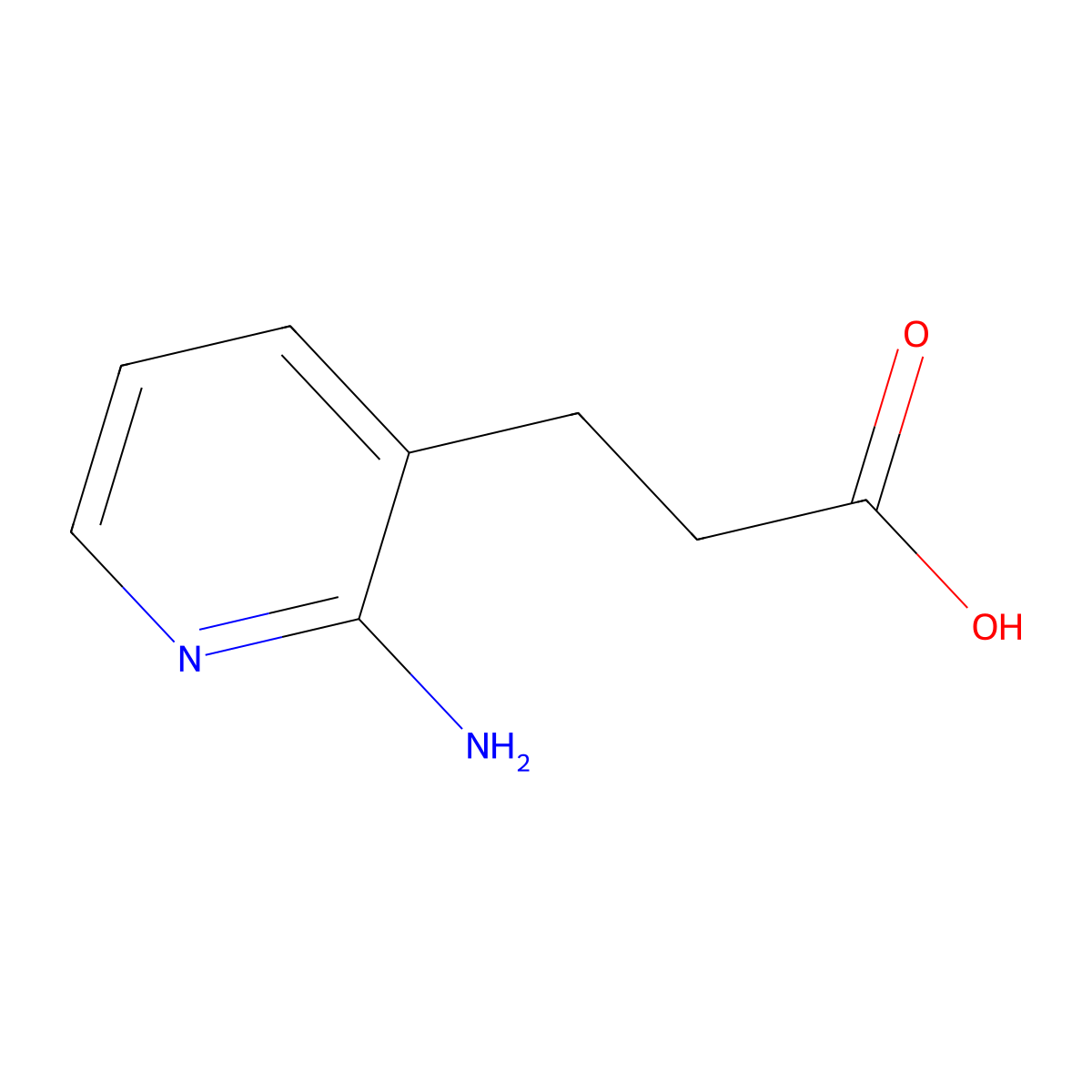 3-(2-Aminopyridin-3-yl)propanoic acid molecular structure, CAS 1521792-17-5