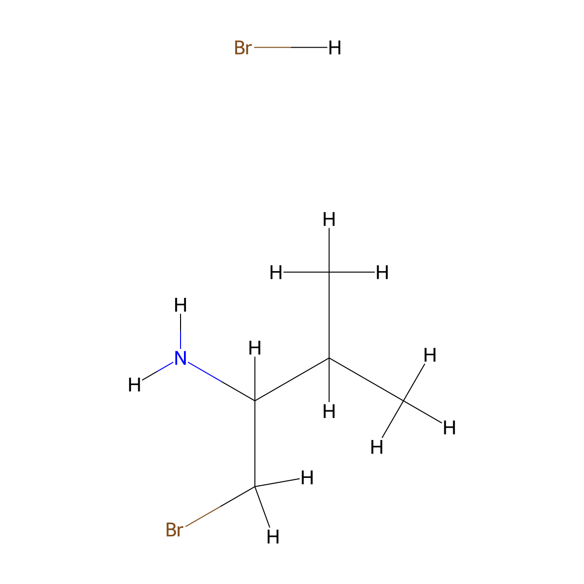 1-Bromo-3-methylbutan-2-amine hydrobromide molecular structure, CAS 15218-08-3