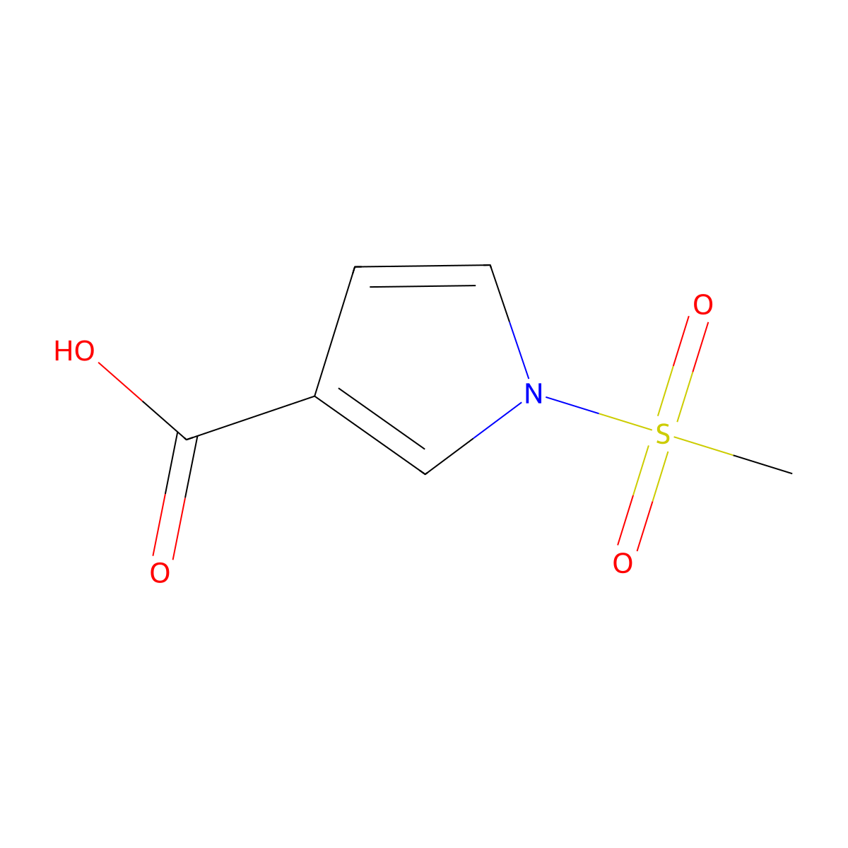 1-(Methylsulfonyl)-1H-pyrrole-3-carboxylic acid molecular structure, CAS 1521806-48-3