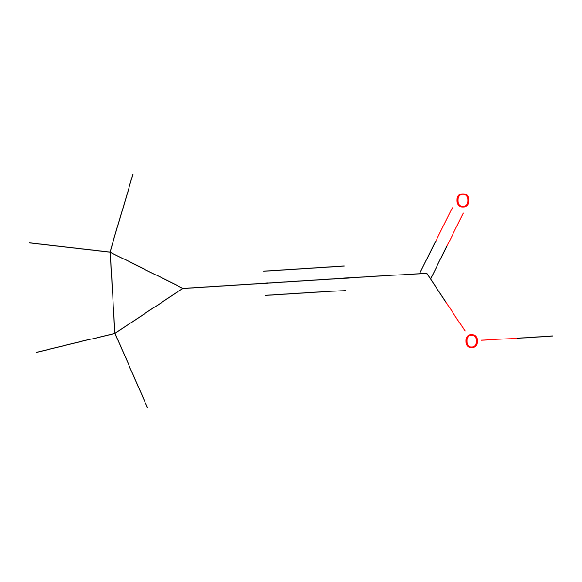 Methyl 3-(2,2,3,3-tetramethylcyclopropyl)prop-2-ynoate molecular structure, CAS 1521806-86-9