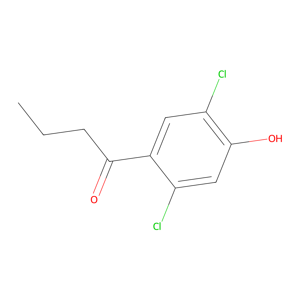 1-(2,5-Dichloro-4-hydroxyphenyl)butan-1-one molecular structure, CAS 1521813-52-4