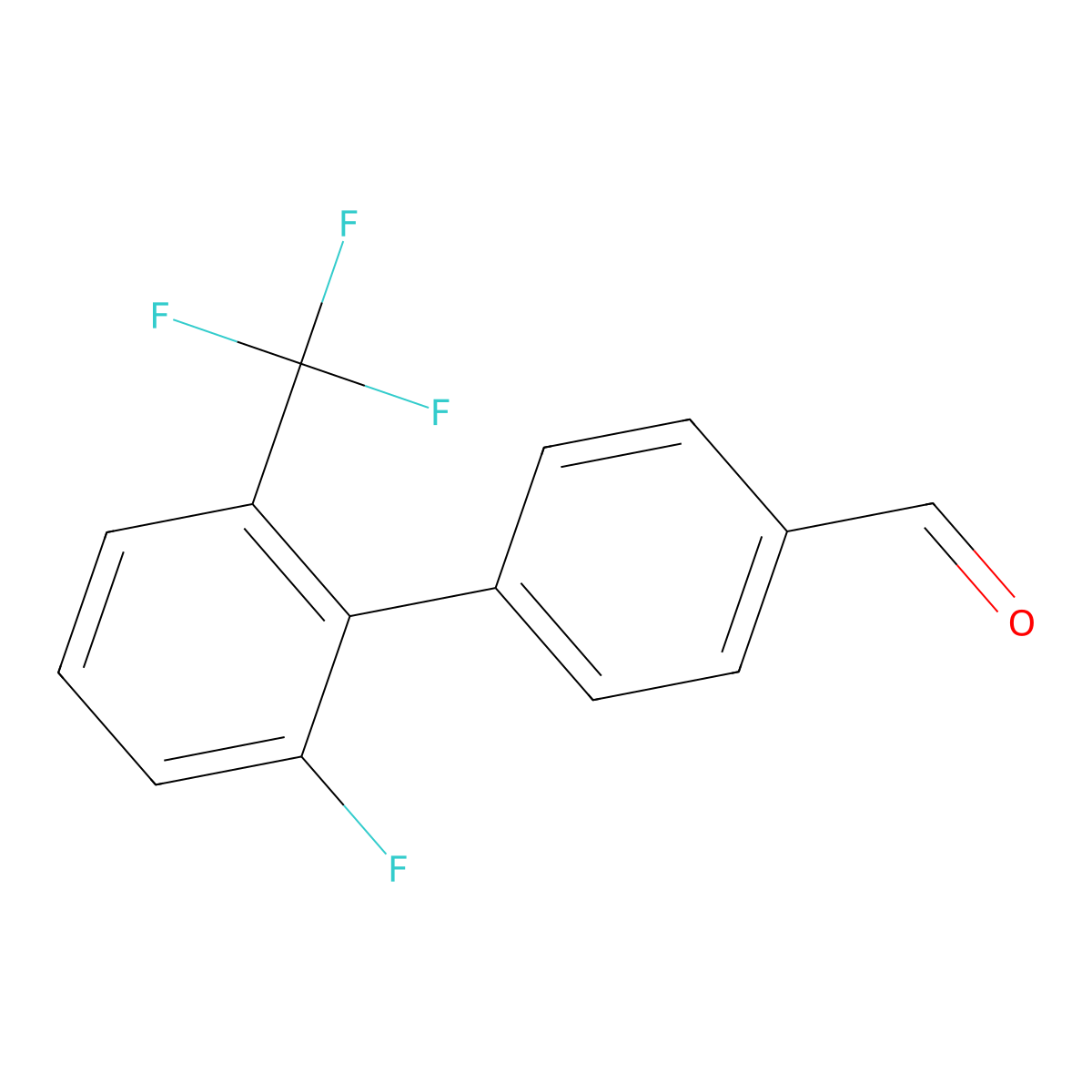 2'-Fluoro-6'-(trifluoromethyl)[1,1'-biphenyl]-4-carboxaldehyde molecular structure, CAS 1521838-99-2