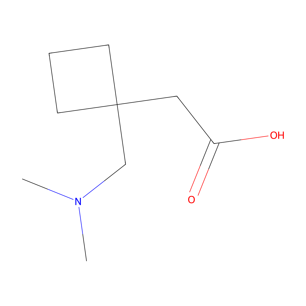 2-{1-[(Dimethylamino)methyl]cyclobutyl}acetic acid molecular structure, CAS 1521852-54-9