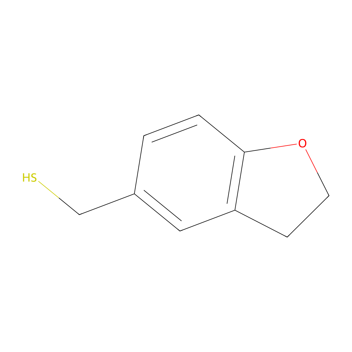 (2,3-Dihydro-1-benzofuran-5-yl)methanethiol molecular structure, CAS 1521860-04-7
