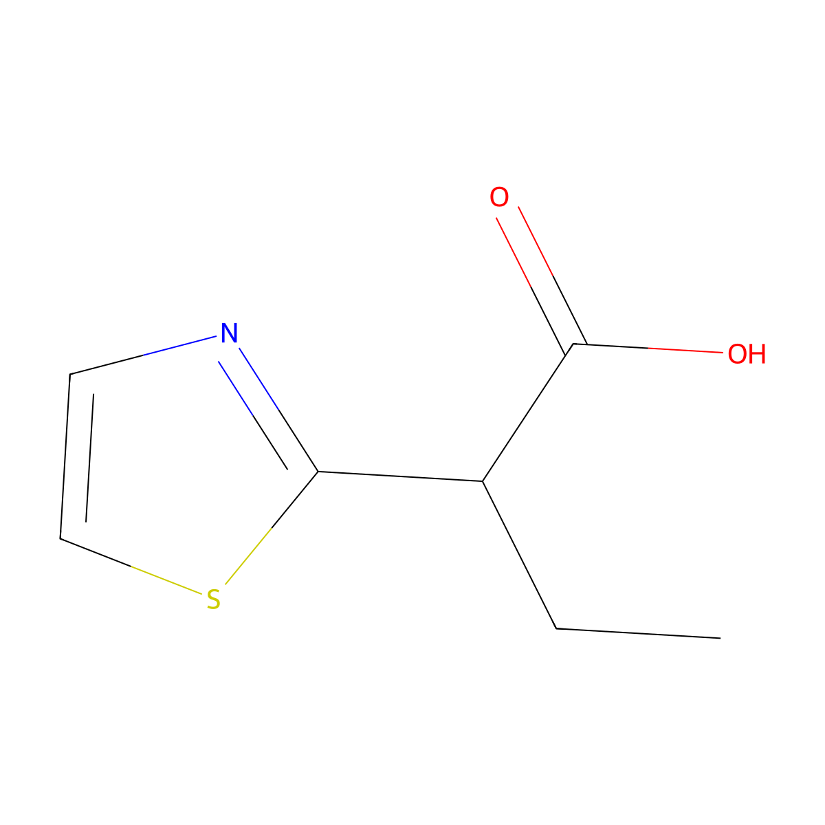 2-(1,3-Thiazol-2-yl)butanoic acid molecular structure, CAS 1521861-01-7