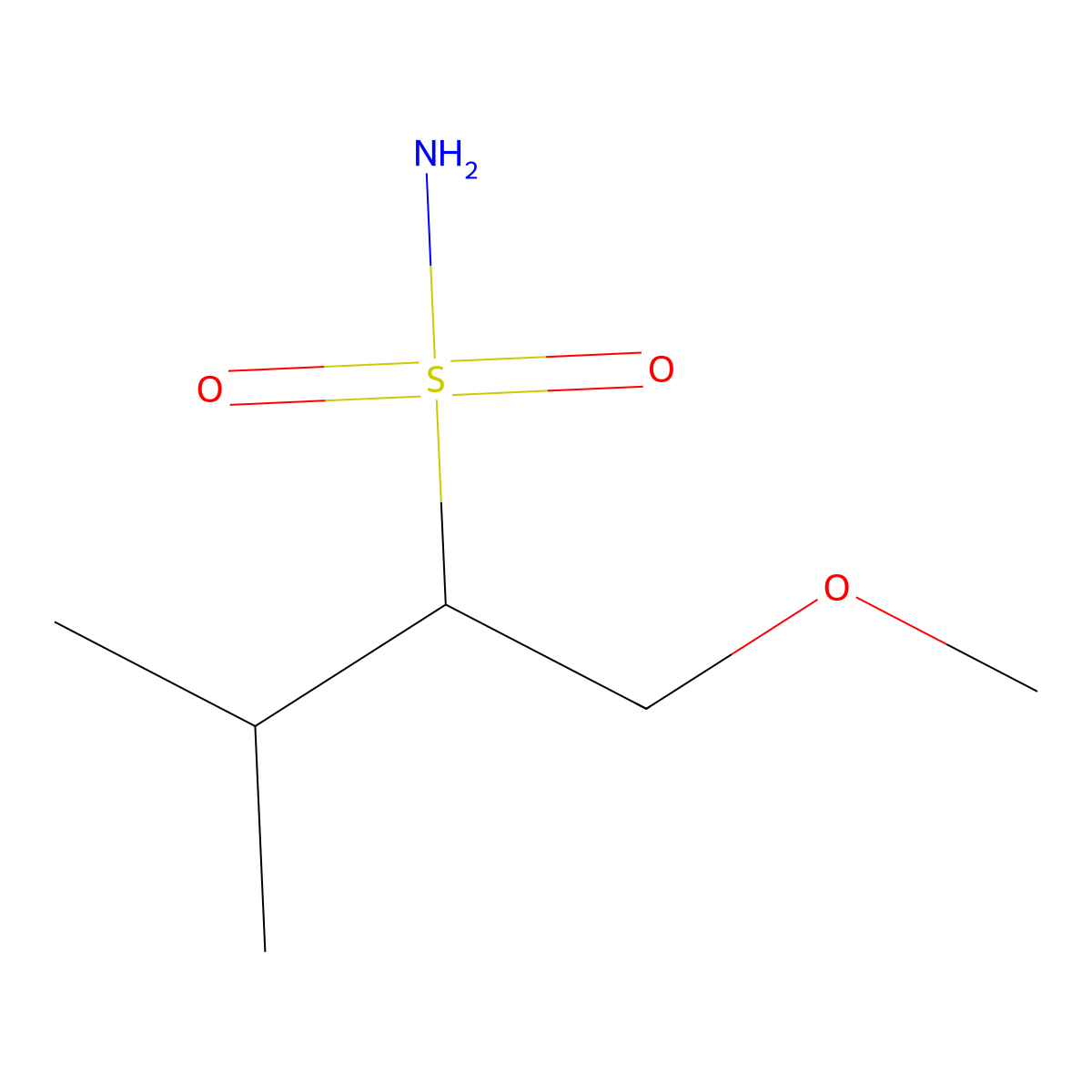 1-Methoxy-3-methylbutane-2-sulfonamide molecular structure, CAS 1521862-49-6