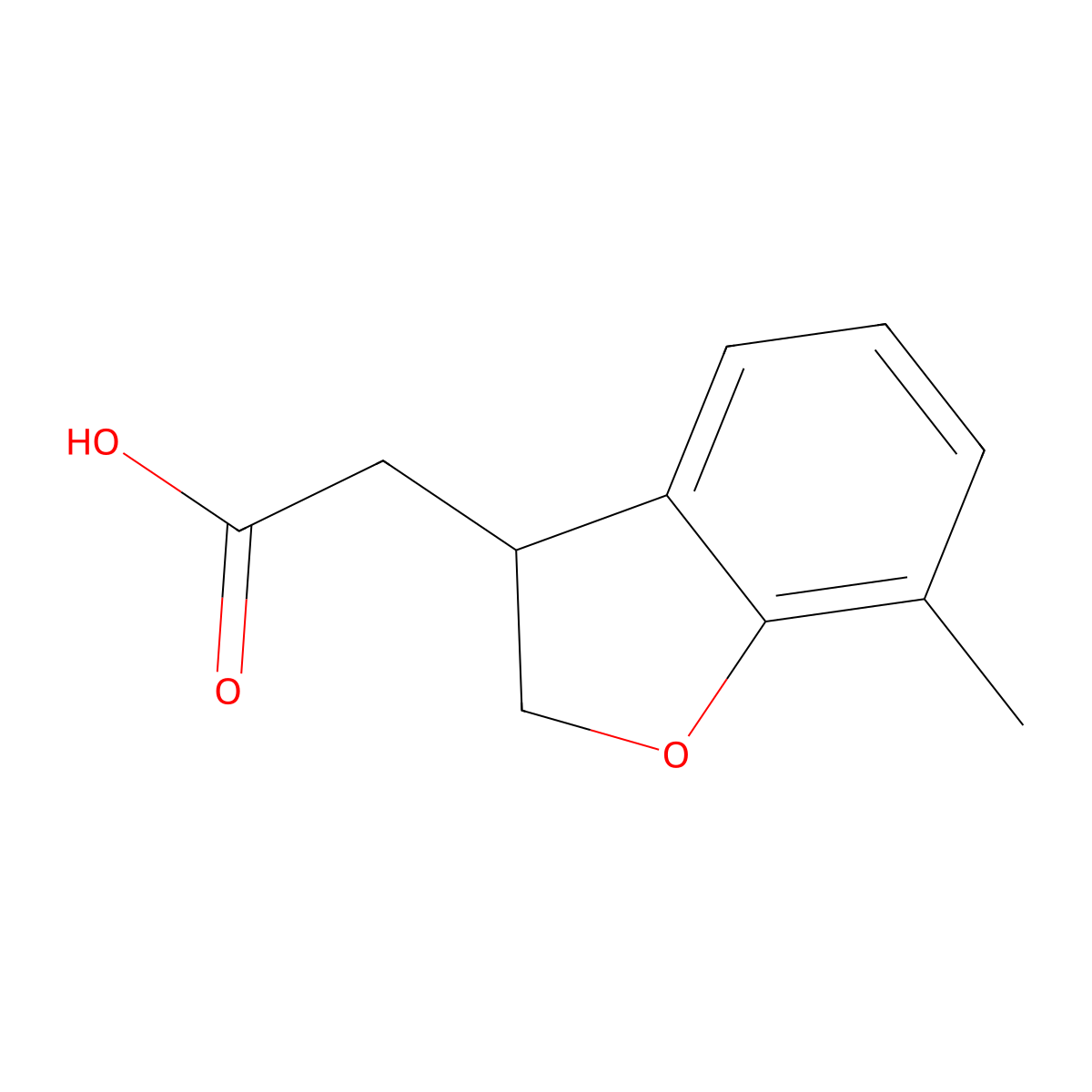 7-Methyl-2,3-dihydrobenzofuran-3-acetic Acid molecular structure, CAS 1521866-06-7