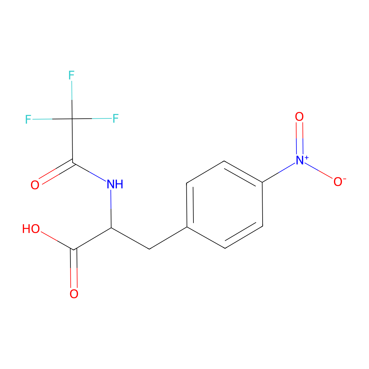 Phenylalanine, N-trifluoroacetyl-4-nitro- molecular structure, CAS 152187-33-2