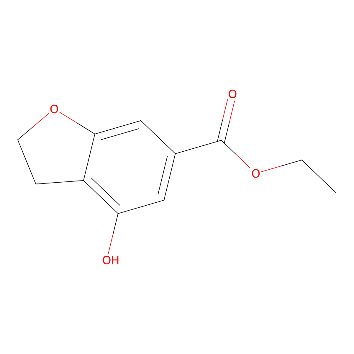 Ethyl 4-hydroxy-2,3-dihydrobenzofuran-6-carboxylate molecular structure, CAS 152188-38-0