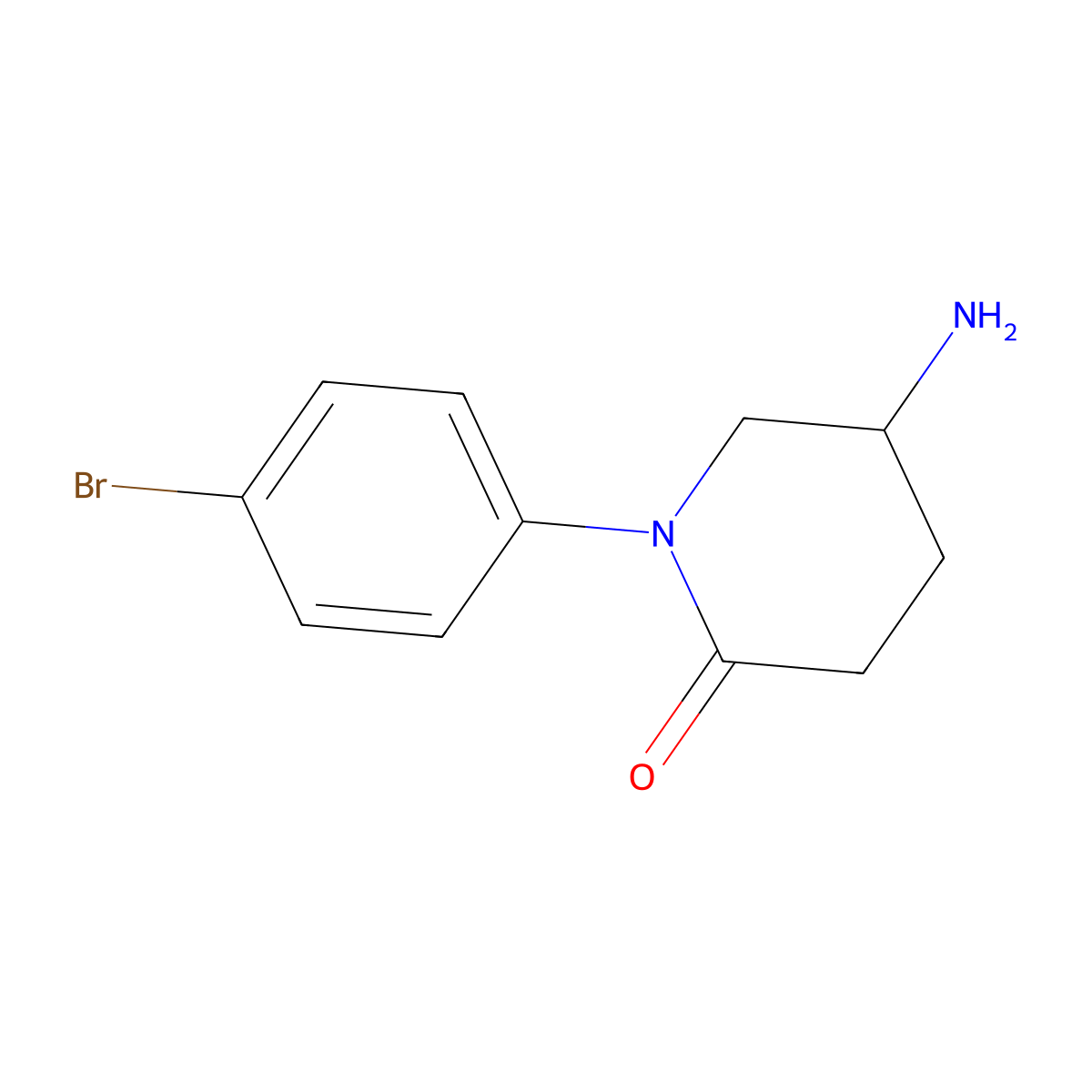 5-Amino-1-(4-bromophenyl)piperidin-2-one molecular structure, CAS 1521880-00-1