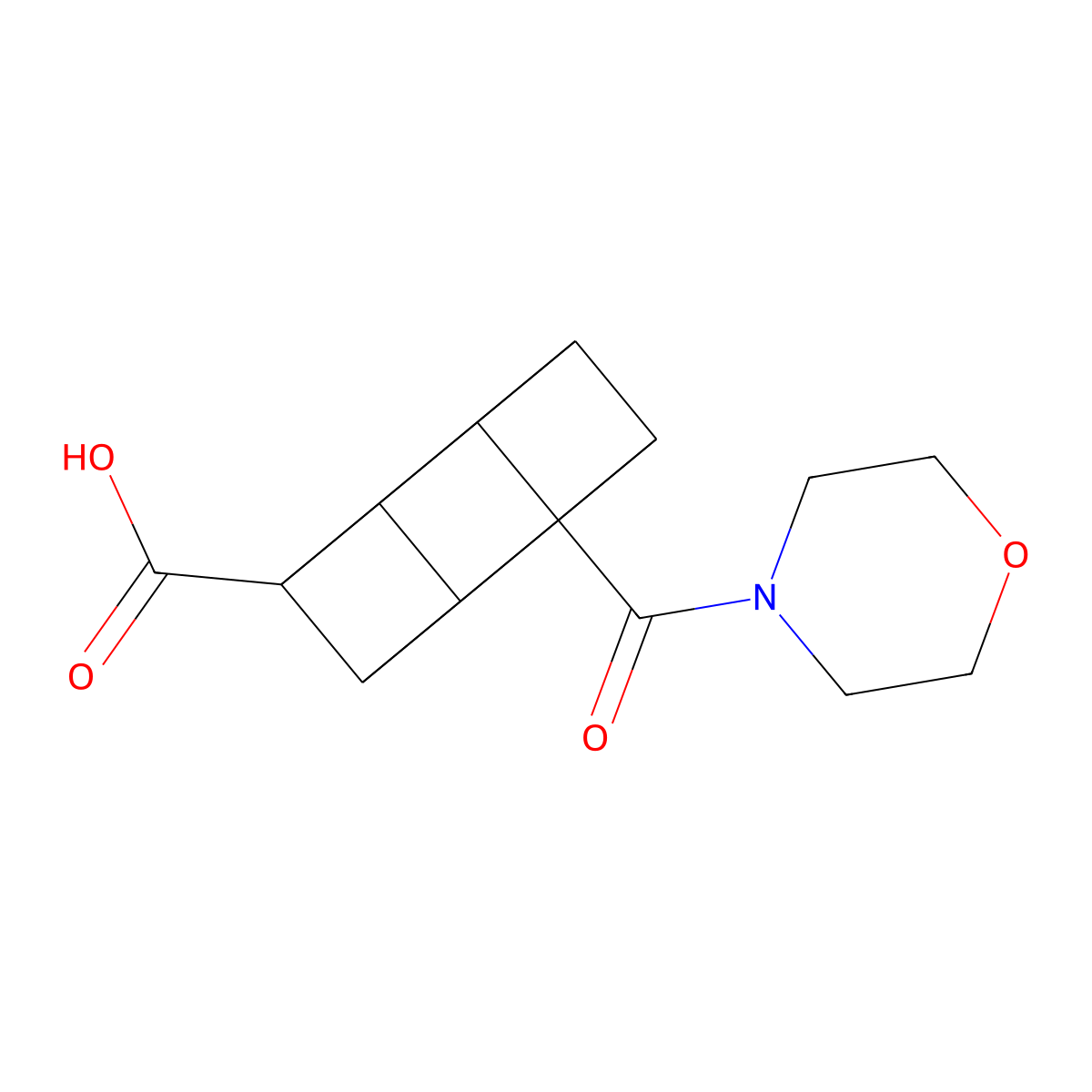 (1s,2R,3r,8S)-4-(morpholine-4-carbonyl)cubane-1-carboxylic acid molecular structure, CAS 152191-42-9