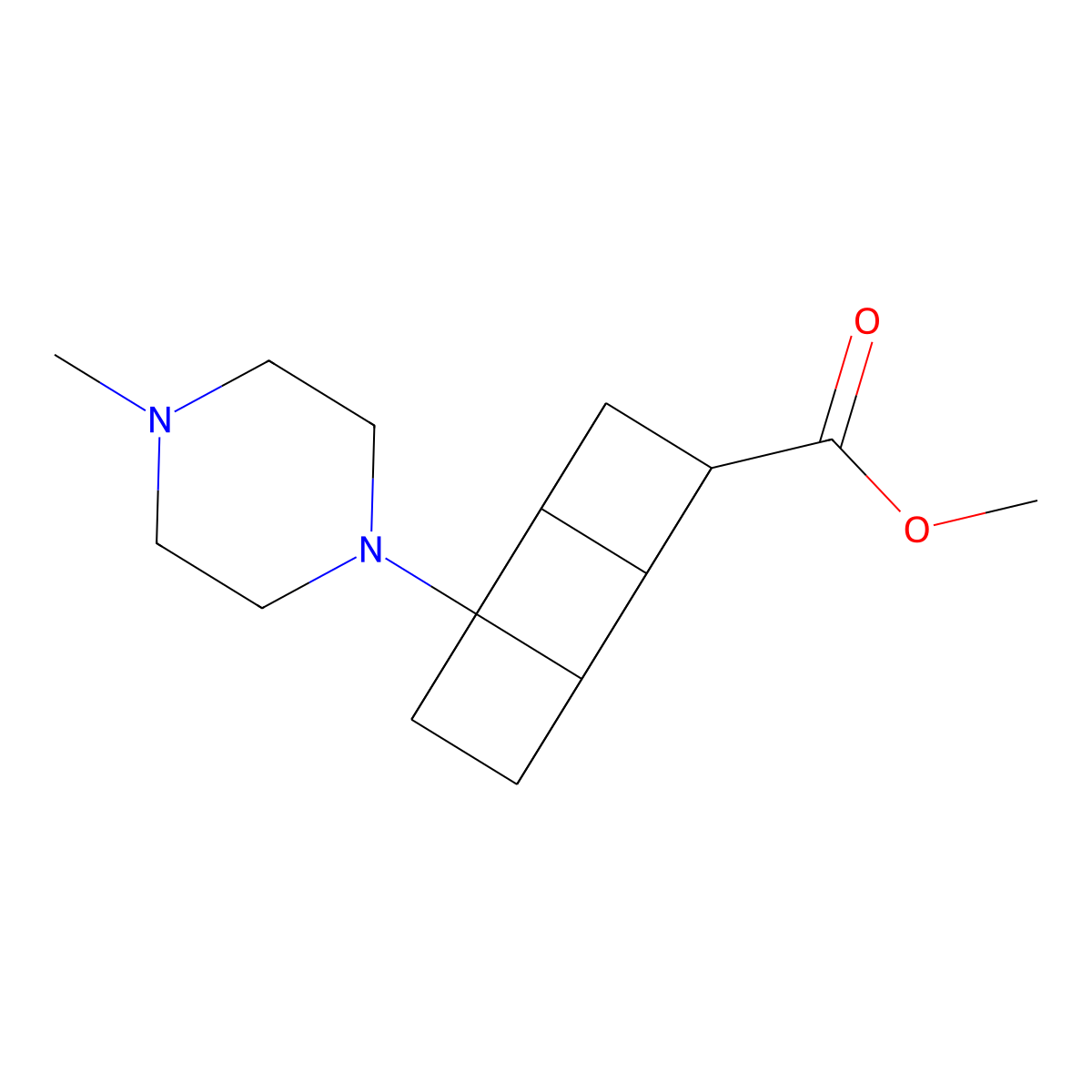 Methyl 4-(4-methylpiperazin-1-yl)cubanecarboxylate molecular structure, CAS 152191-45-2