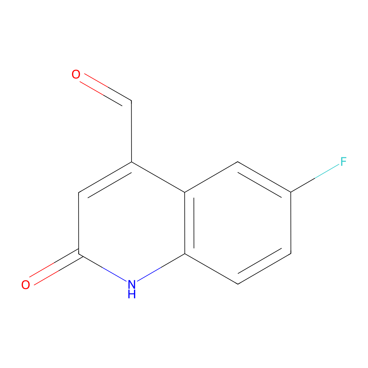 6-Fluoro-2-oxo-1H-quinoline-4-carbaldehyde molecular structure, CAS 1521910-91-7