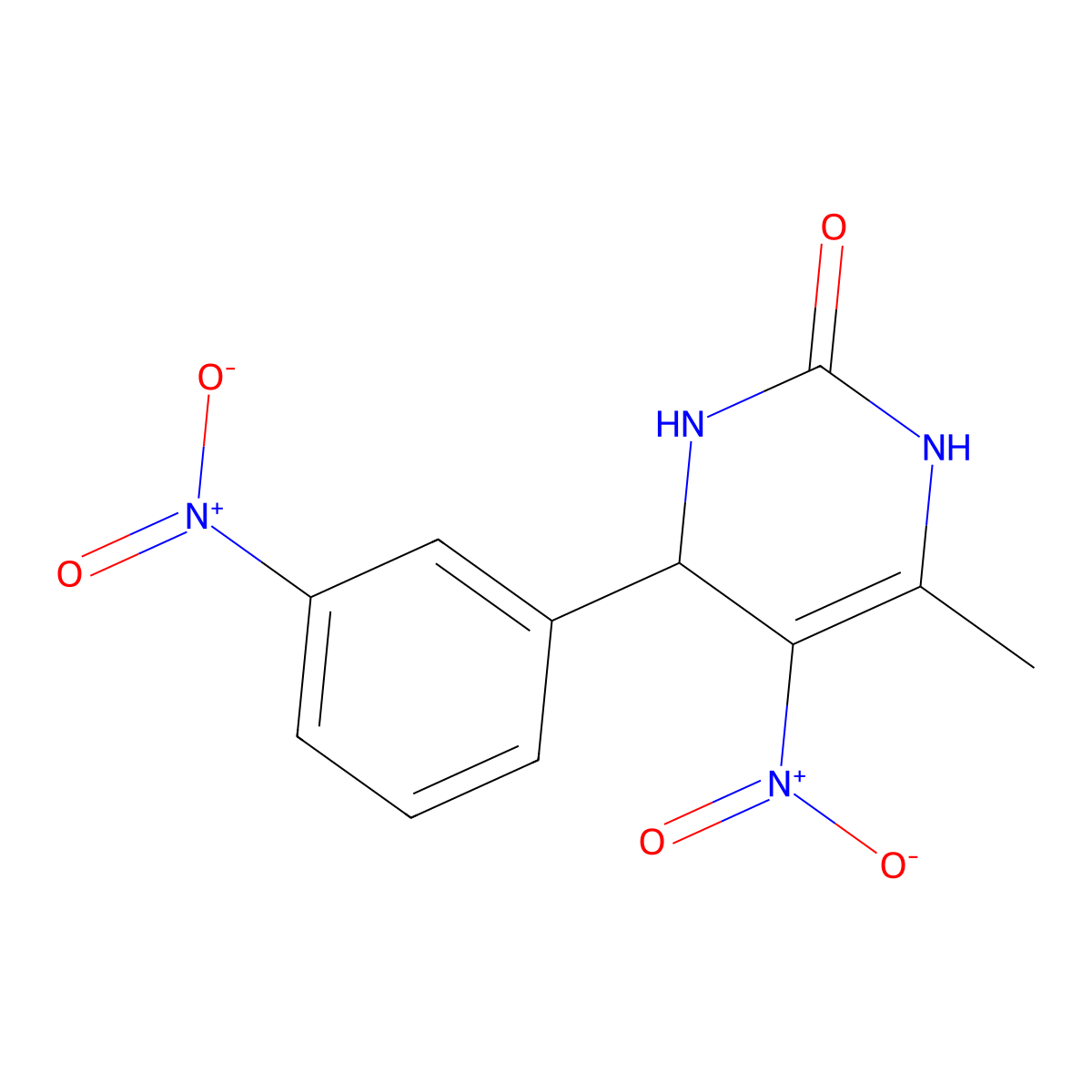 6-methyl-5-nitro-4-(3-nitrophenyl)-3,4-dihydro-1H-pyrimidin-2-one molecular structure, CAS 152192-76-2