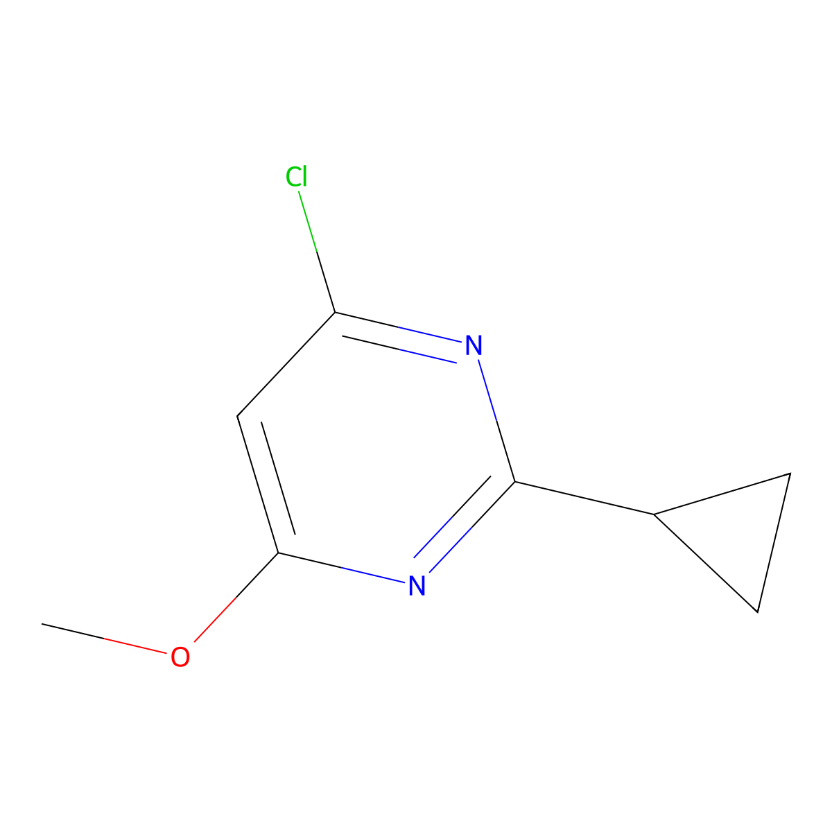 4-Chloro-2-cyclopropyl-6-methoxypyrimidine molecular structure, CAS 1521920-36-4