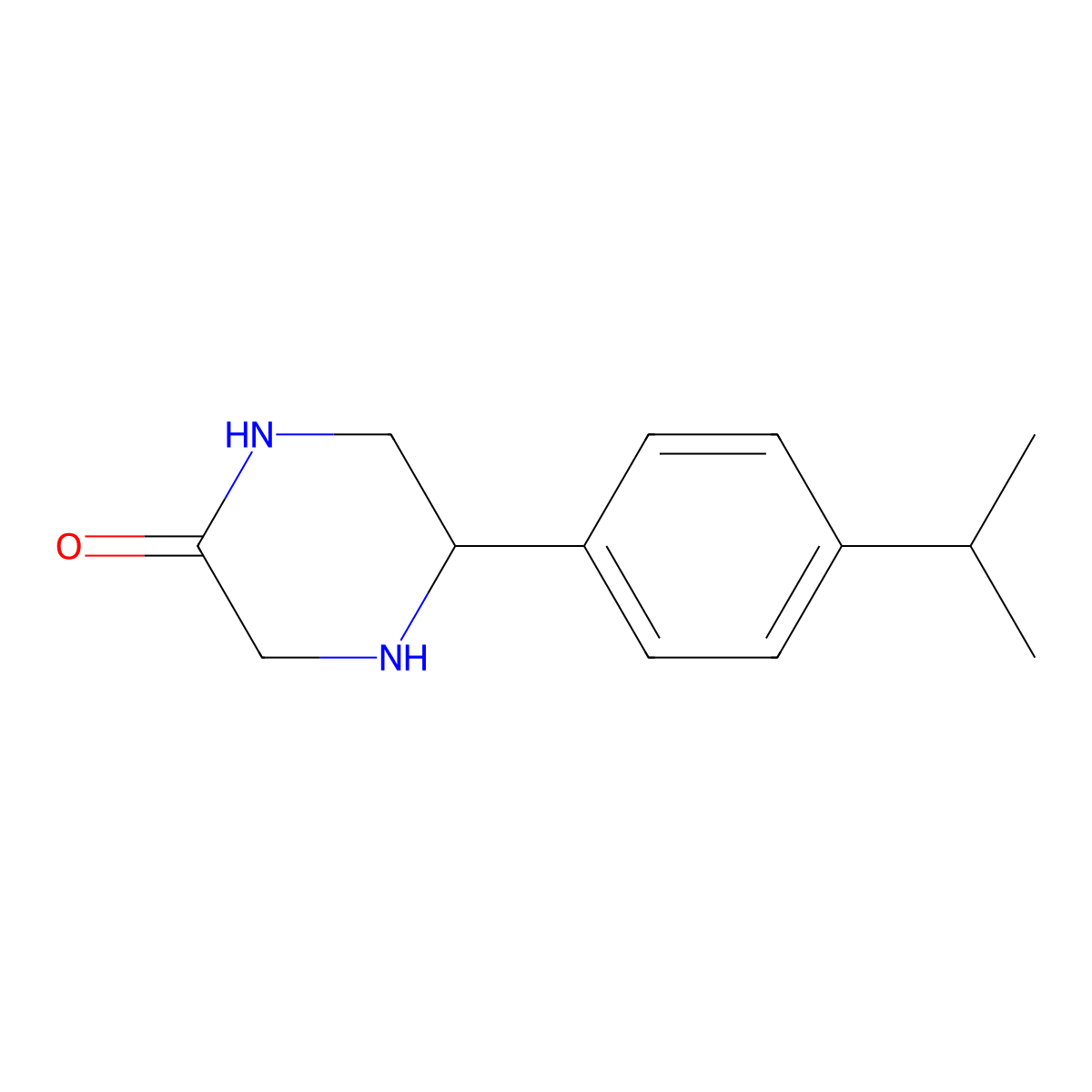 5-[4-(Propan-2-yl)phenyl]piperazin-2-one molecular structure, CAS 1521938-63-5