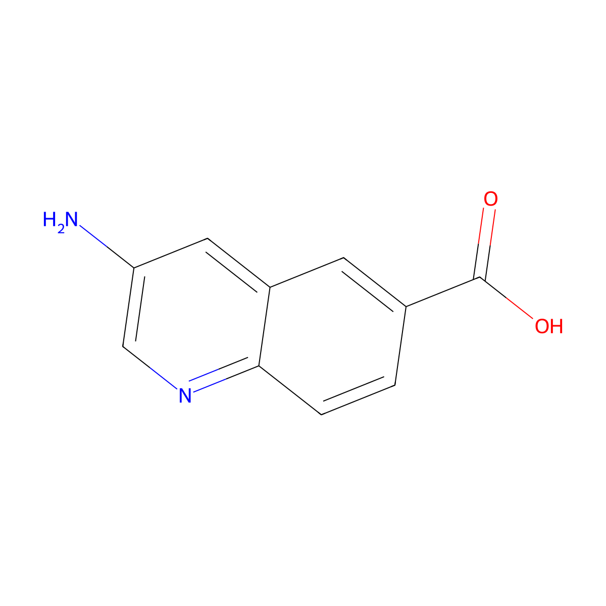 3-Aminoquinoline-6-carboxylic acid molecular structure, CAS 1521939-38-7