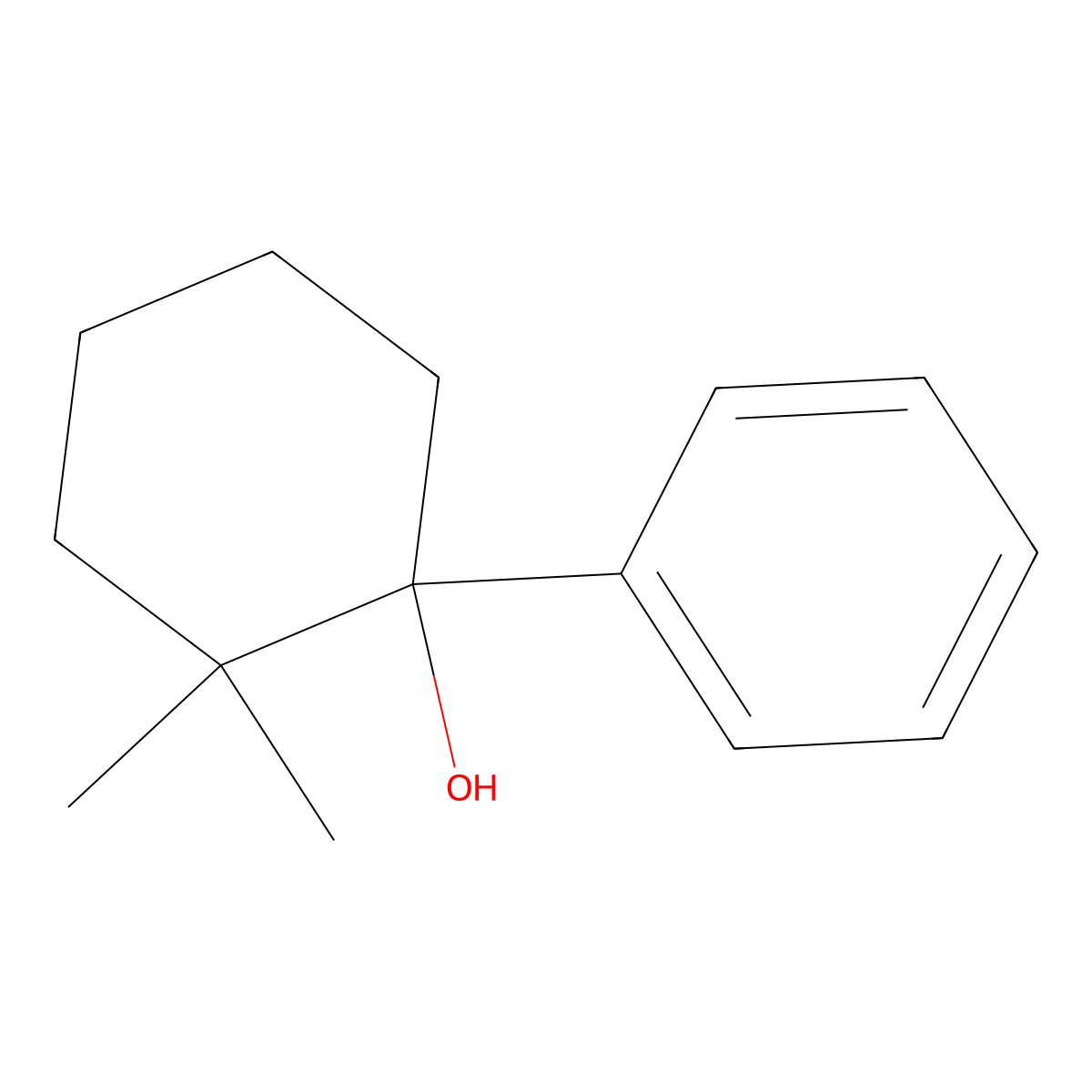 2,2-Dimethyl-1-phenylcyclohexan-1-OL molecular structure, CAS 1521944-73-9