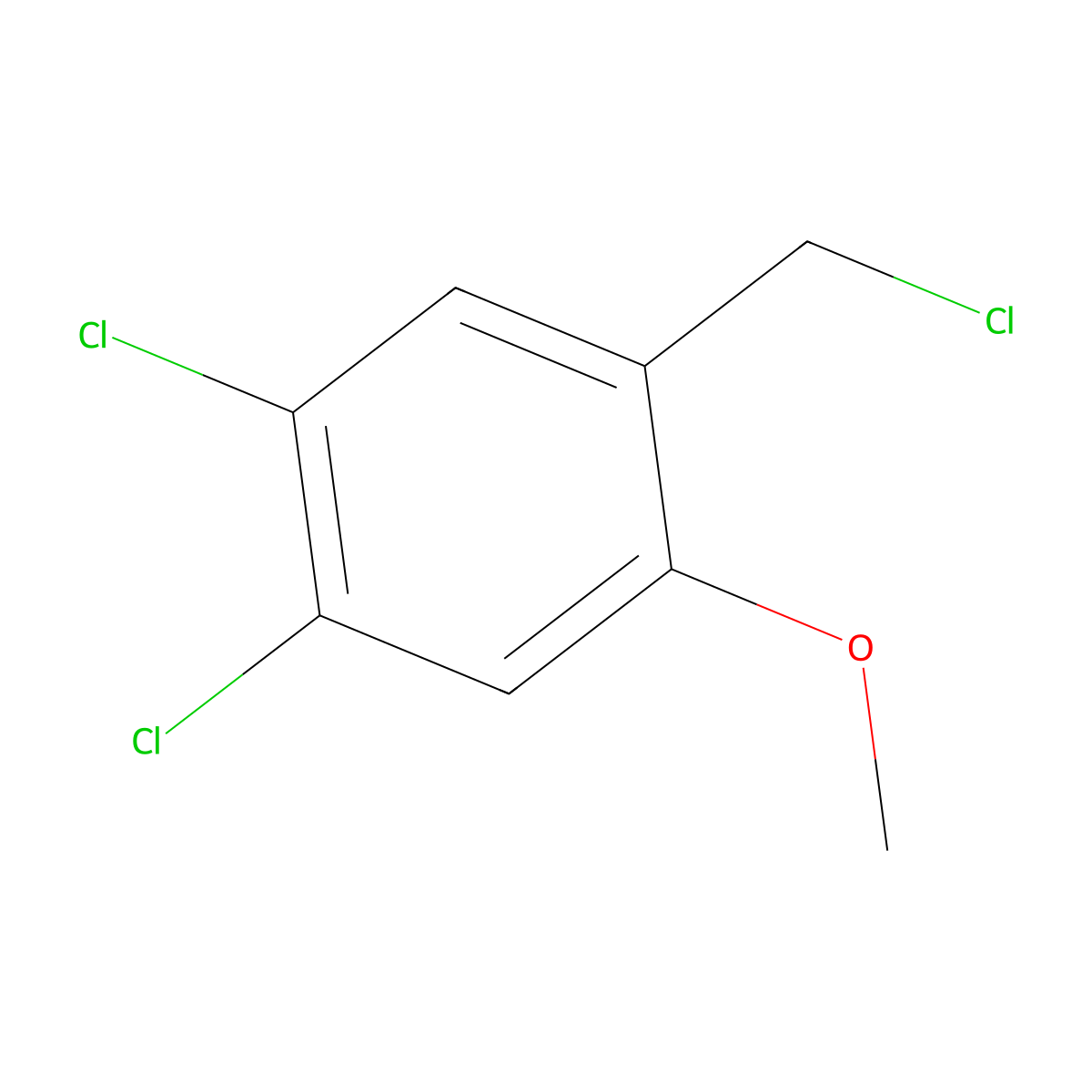 1,2-Dichloro-4-(chloromethyl)-5-methoxybenzene molecular structure, CAS 1521958-32-6