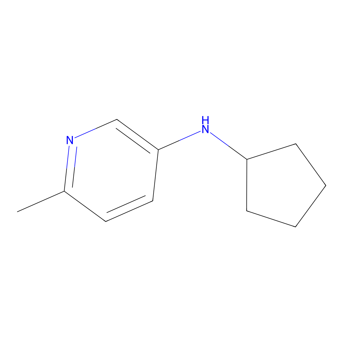 N-cyclopentyl-6-methylpyridin-3-amine molecular structure, CAS 1521960-84-8