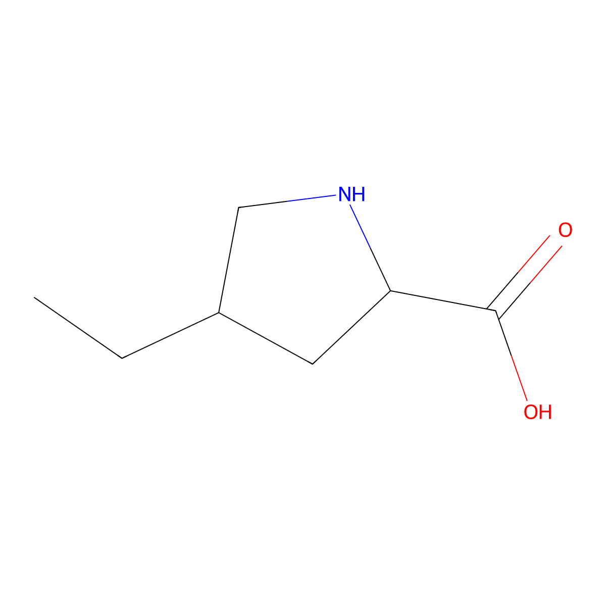 4-Ethylpyrrolidine-2-carboxylic acid molecular structure, CAS 1521966-39-1