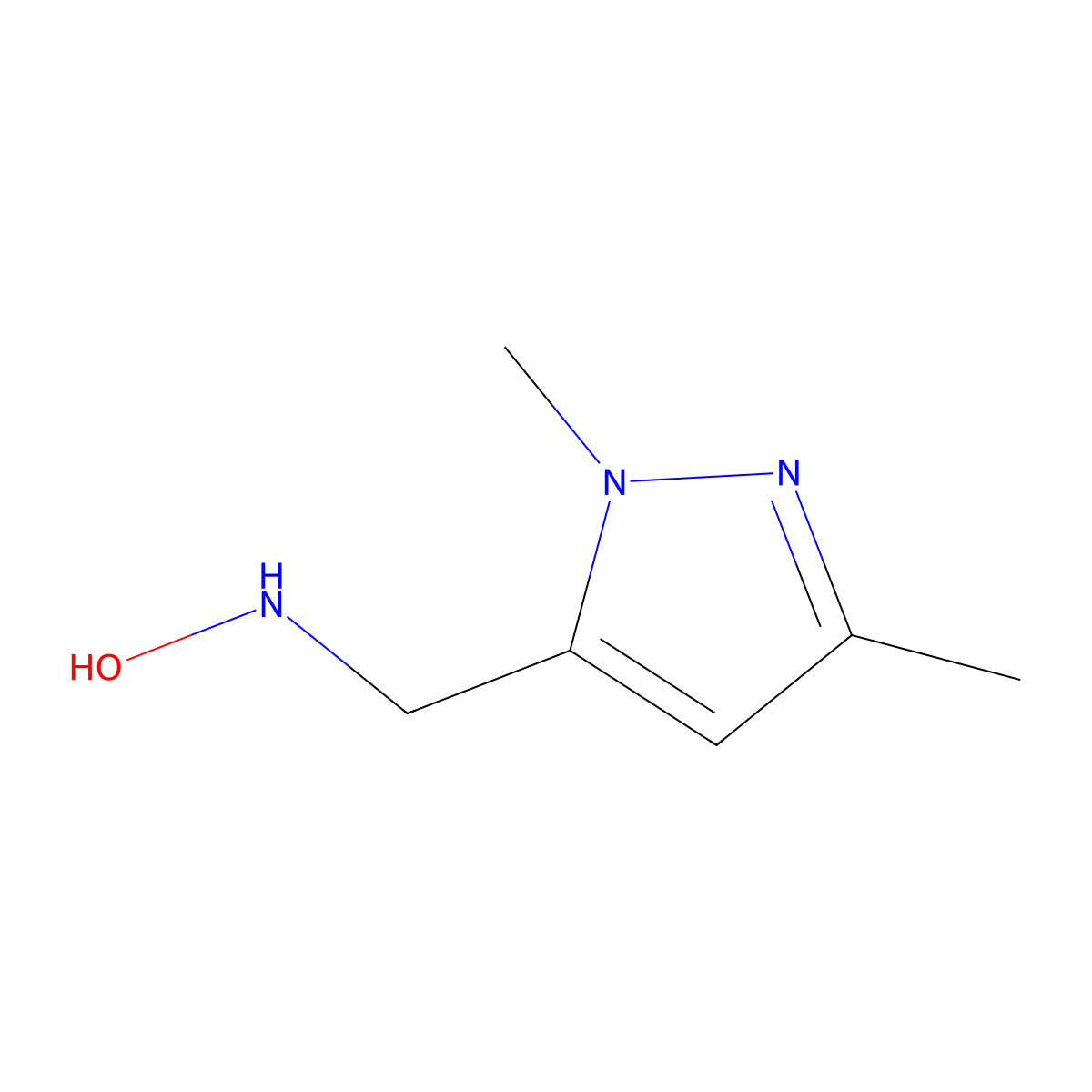 N-[(1,3-dimethyl-1H-pyrazol-5-yl)methyl]hydroxylamine molecular structure, CAS 1521969-31-2