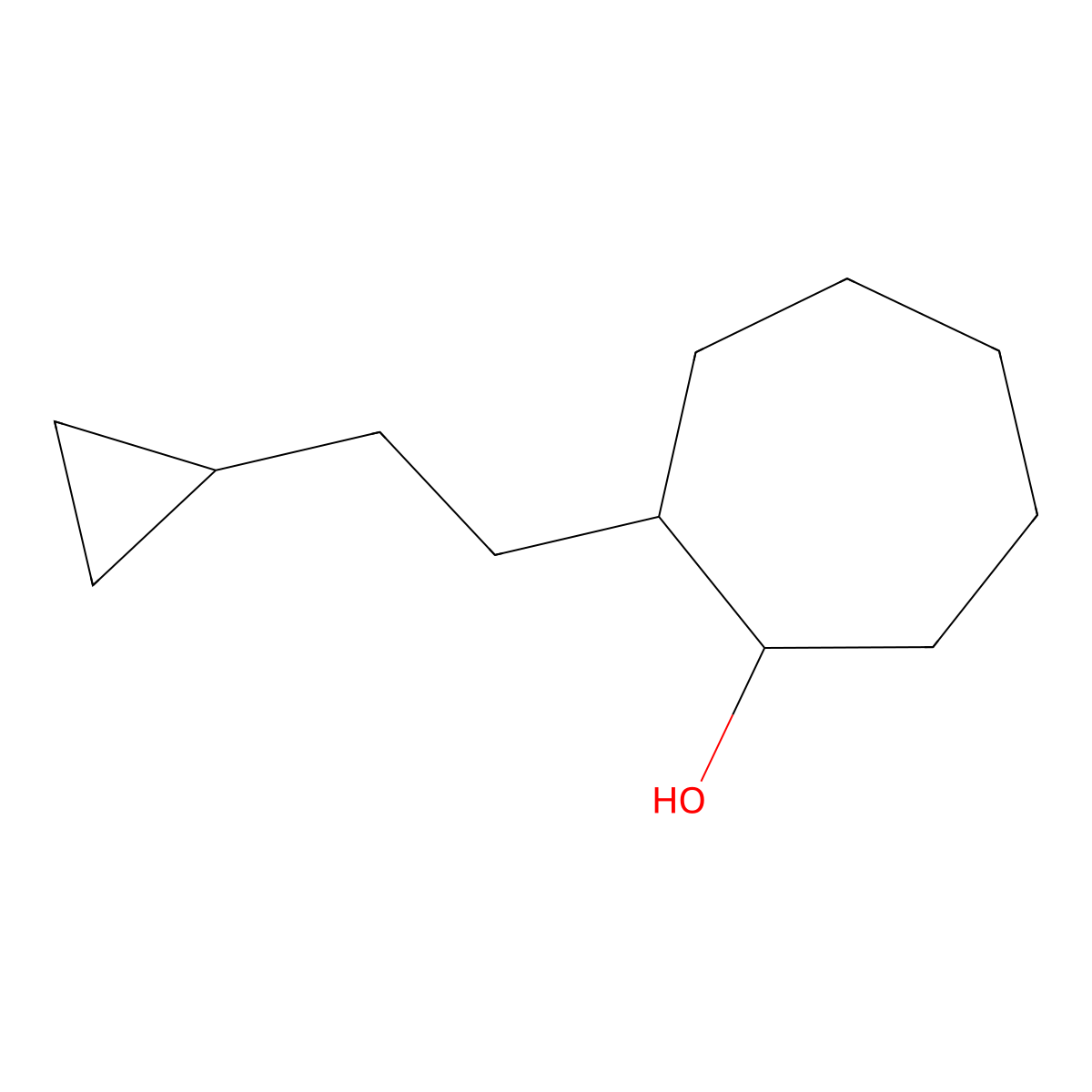 2-(2-Cyclopropylethyl)cycloheptan-1-ol molecular structure, CAS 1521974-11-7