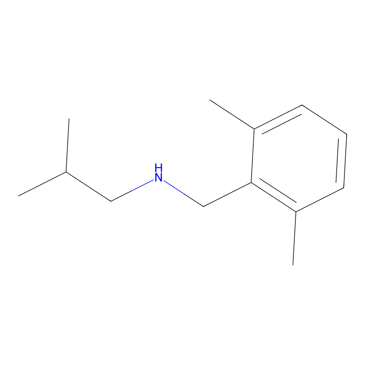 [(2,6-Dimethylphenyl)methyl](2-methylpropyl)amine molecular structure, CAS 1521977-32-1