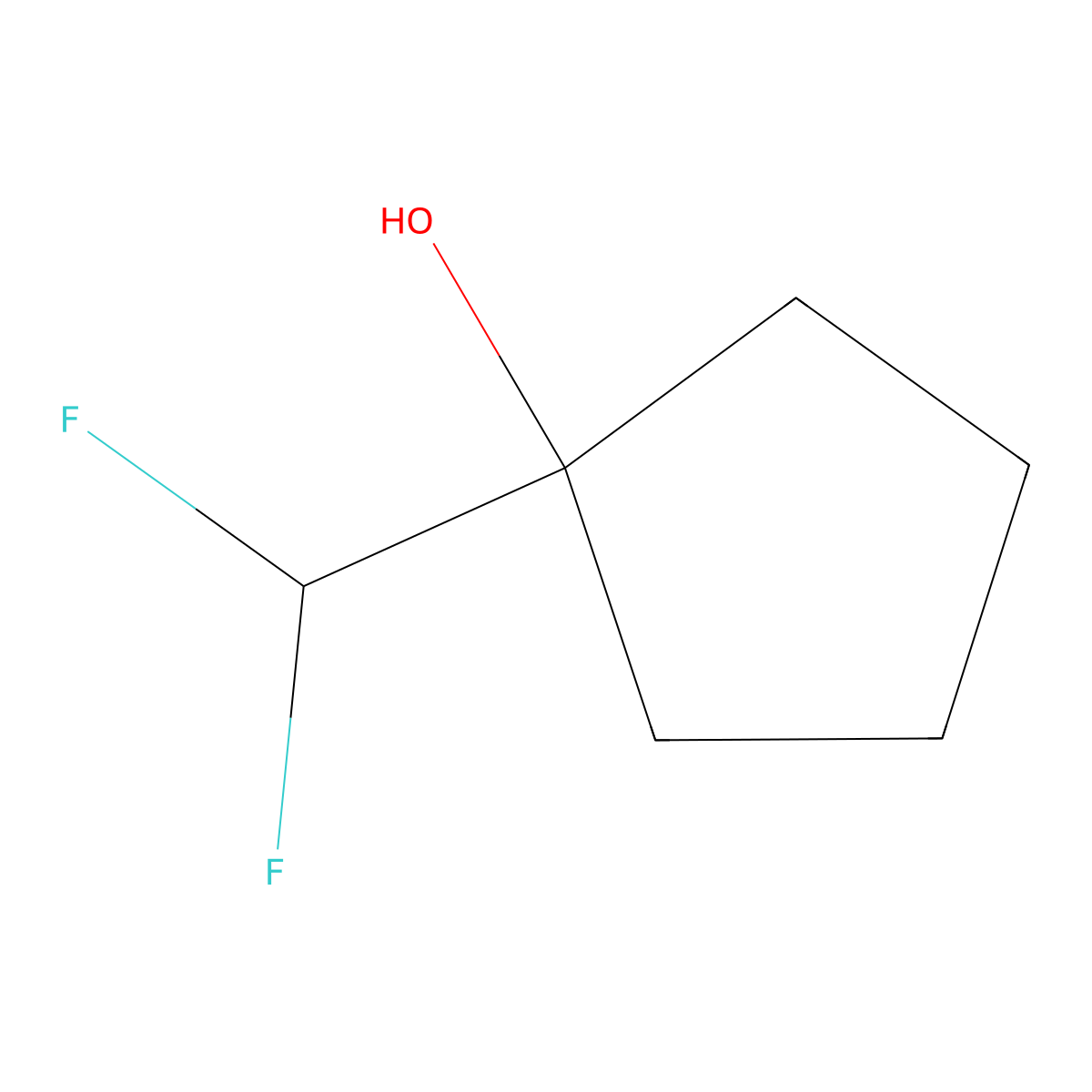 1-(Difluoromethyl)cyclopentan-1-ol molecular structure, CAS 1521978-49-3