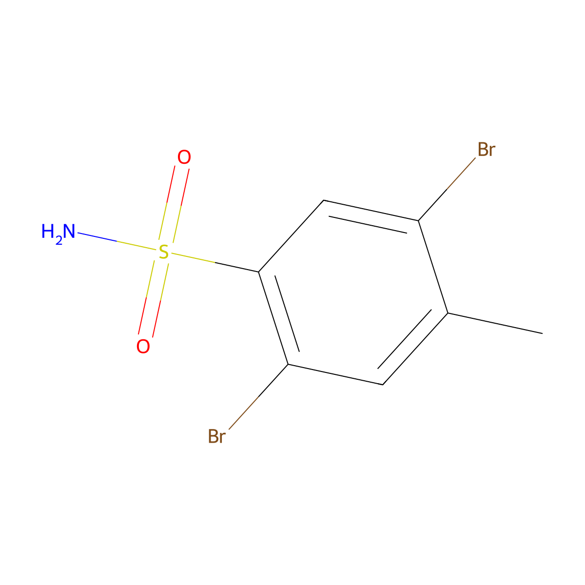 2,5-Dibromo-4-methylbenzene-1-sulfonamide molecular structure, CAS 1521992-25-5