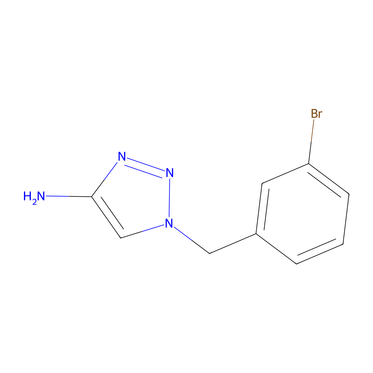 1-[(3-Bromophenyl)methyl]-1H-1,2,3-triazol-4-amine molecular structure, CAS 1521996-39-3