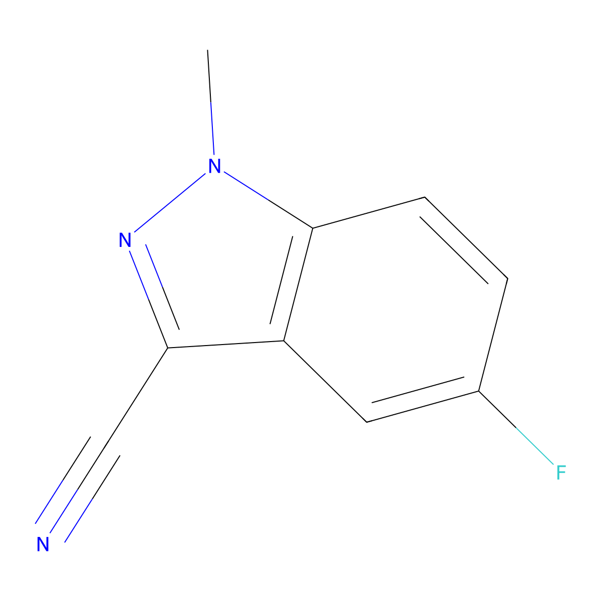 5-fluoro-1-methyl-1H-indazole-3-carbonitrile molecular structure, CAS 1521998-47-9