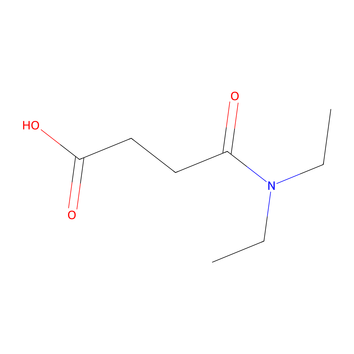 4-(Diethylamino)-4-oxobutanoic acid molecular structure, CAS 1522-00-5
