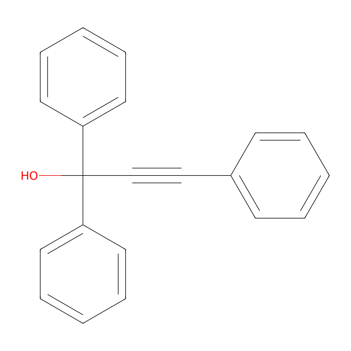 1,1,3-Triphenyl-2-propyn-1-ol molecular structure, CAS 1522-13-0