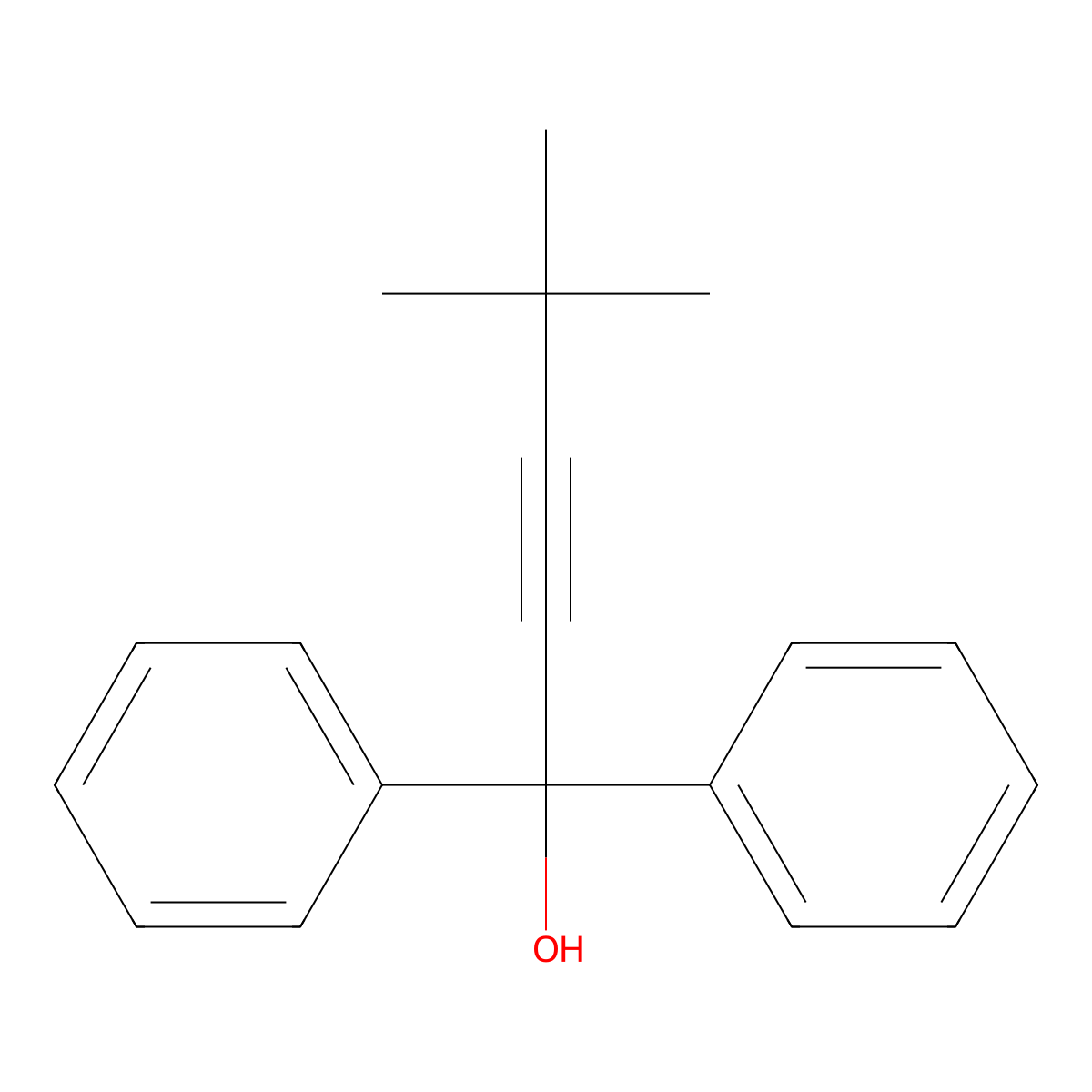 alpha-(3,3-Dimethyl-1-butyn-1-yl)-alpha-phenylbenzenemethanol molecular structure, CAS 1522-15-2