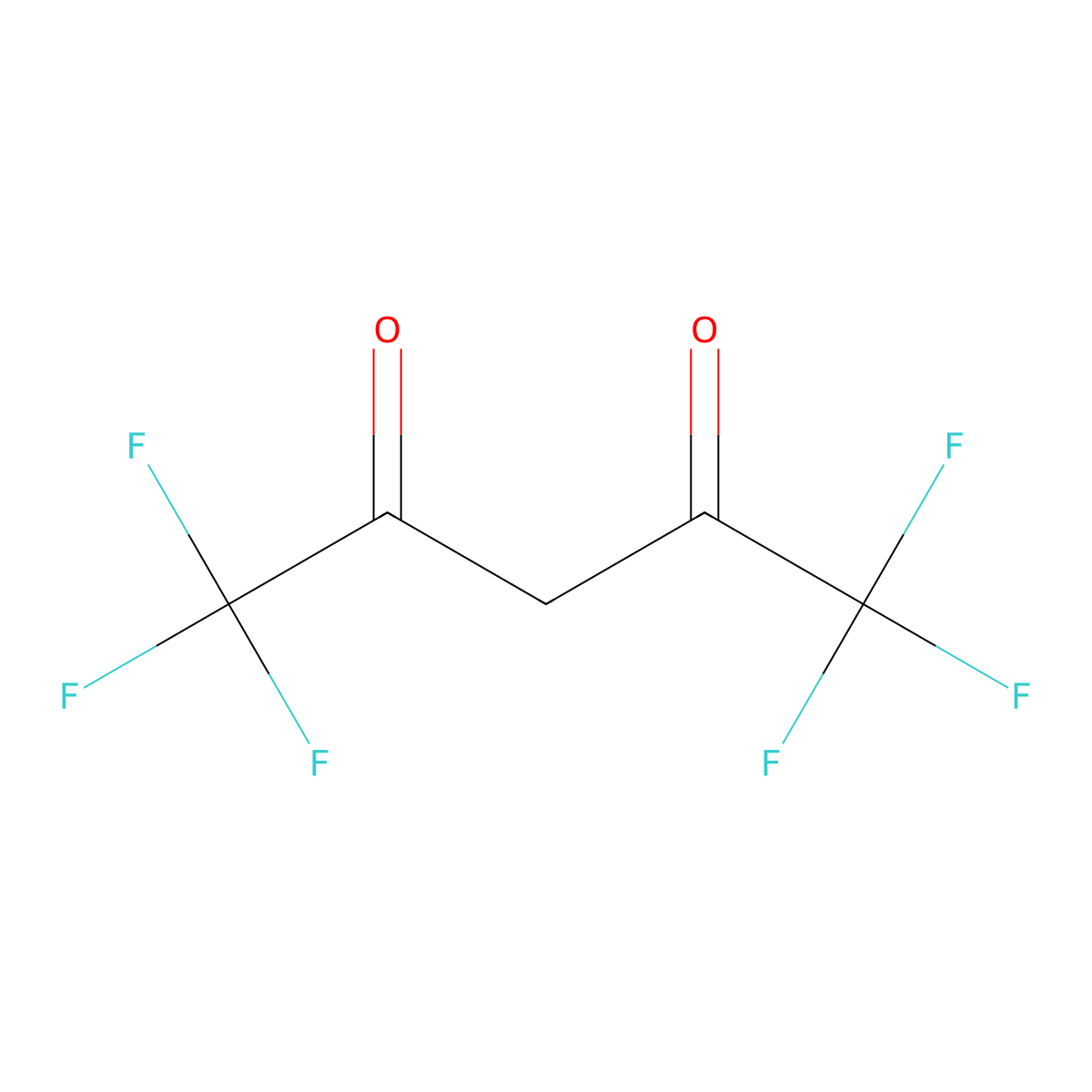 Hexafluoroacetylacetone molecular structure, CAS 1522-22-1