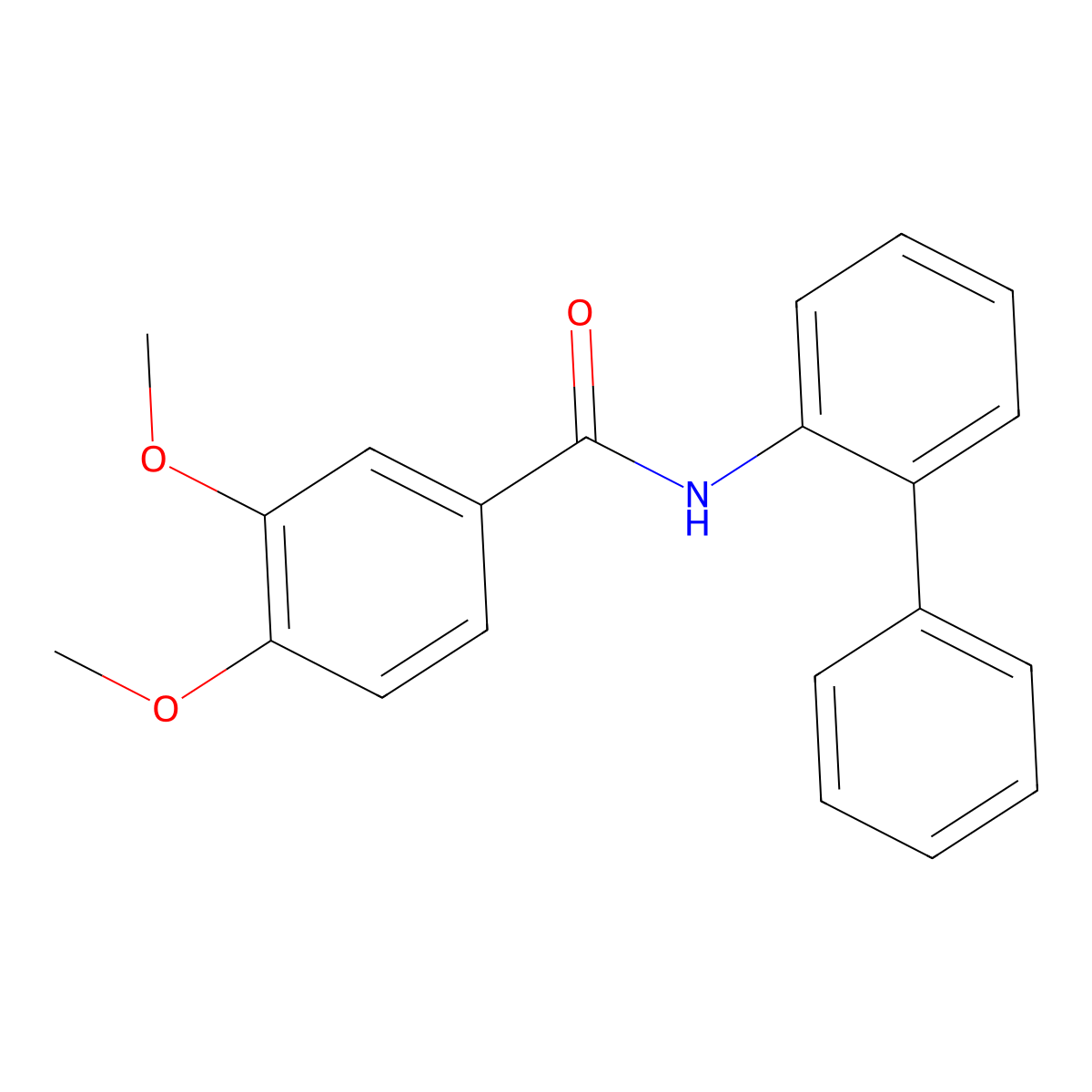 3,4-dimethoxy-N-(2-phenylphenyl)benzamide molecular structure, CAS 1522-75-4