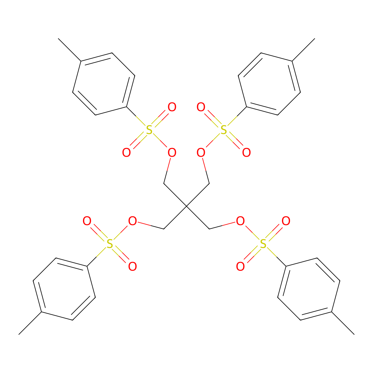 [3-(4-Methylphenyl)sulfonyloxy-2,2-bis[(4-methylphenyl)sulfonyloxymethyl]propyl] 4-methylbenzenesulfonate molecular structure, CAS 1522-89-0