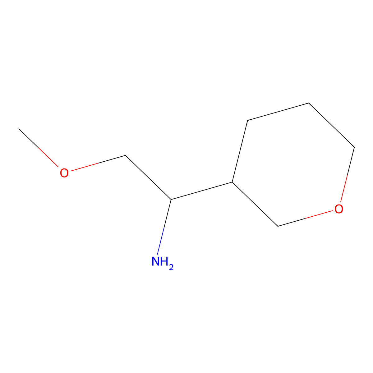 2-Methoxy-1-(oxan-3-yl)ethan-1-amine molecular structure, CAS 1522002-87-4