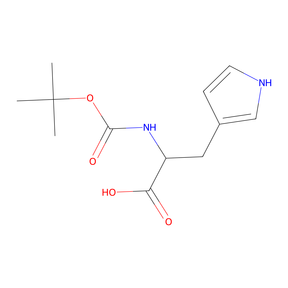 2-([(Tert-butoxy)carbonyl]amino)-3-(1H-pyrrol-3-YL)propanoic acid molecular structure, CAS 1522017-47-5